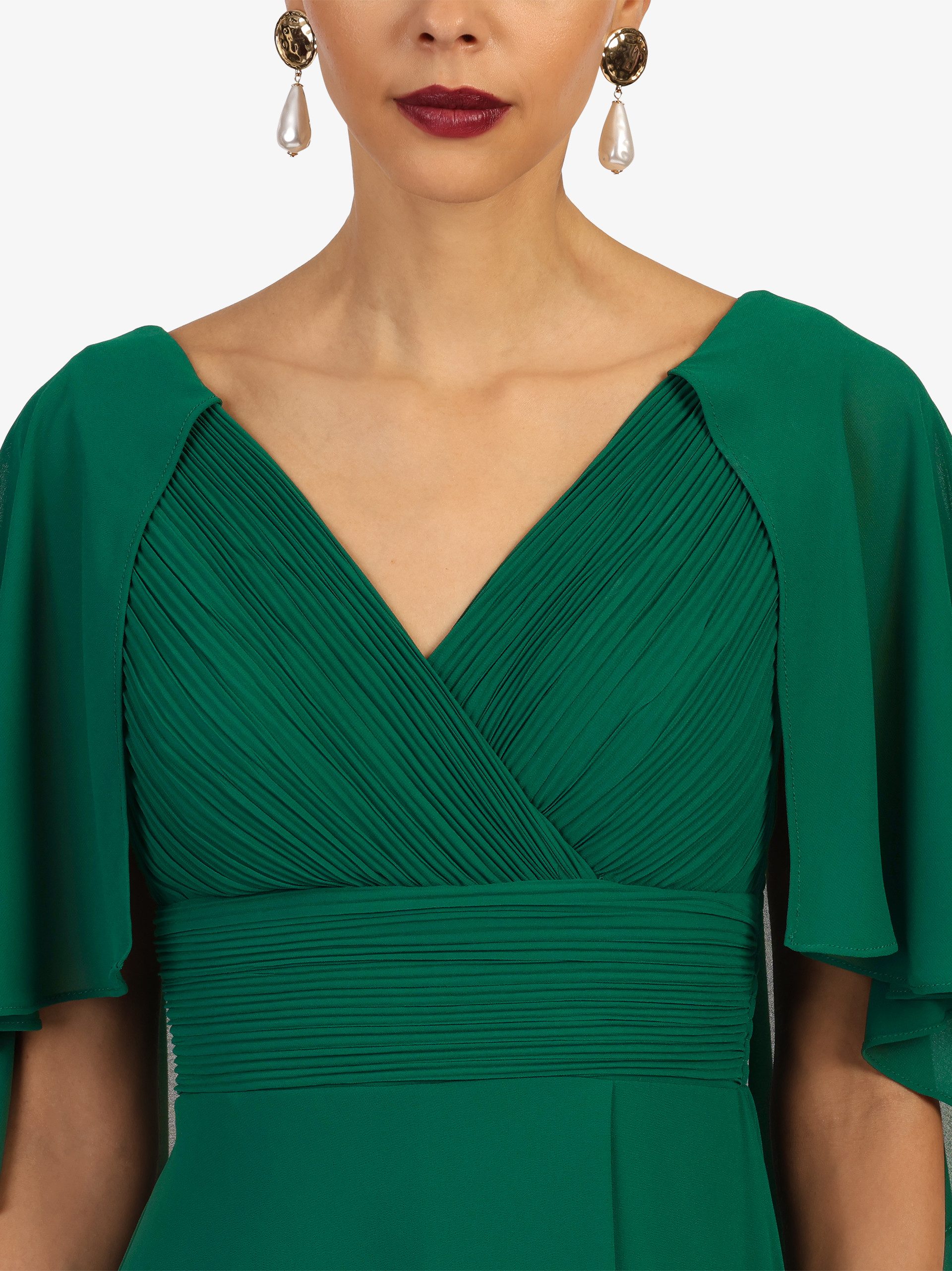 Kraimod Abendkleid mit Flügelärmeln & Falten-Top