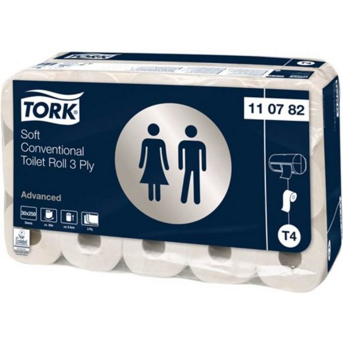 TORK Toilettenpapier 30er Pack Toilettenpapier TORK Advanced · 110782 3-lagig Dekorprägun