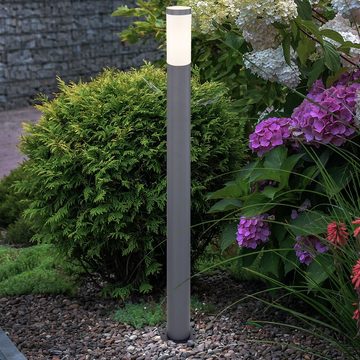 etc-shop LED Außen-Stehlampe, Leuchtmittel inklusive, Warmweiß, Garten Steh Leuchte ANTHRAZIT Wege Beleuchtung