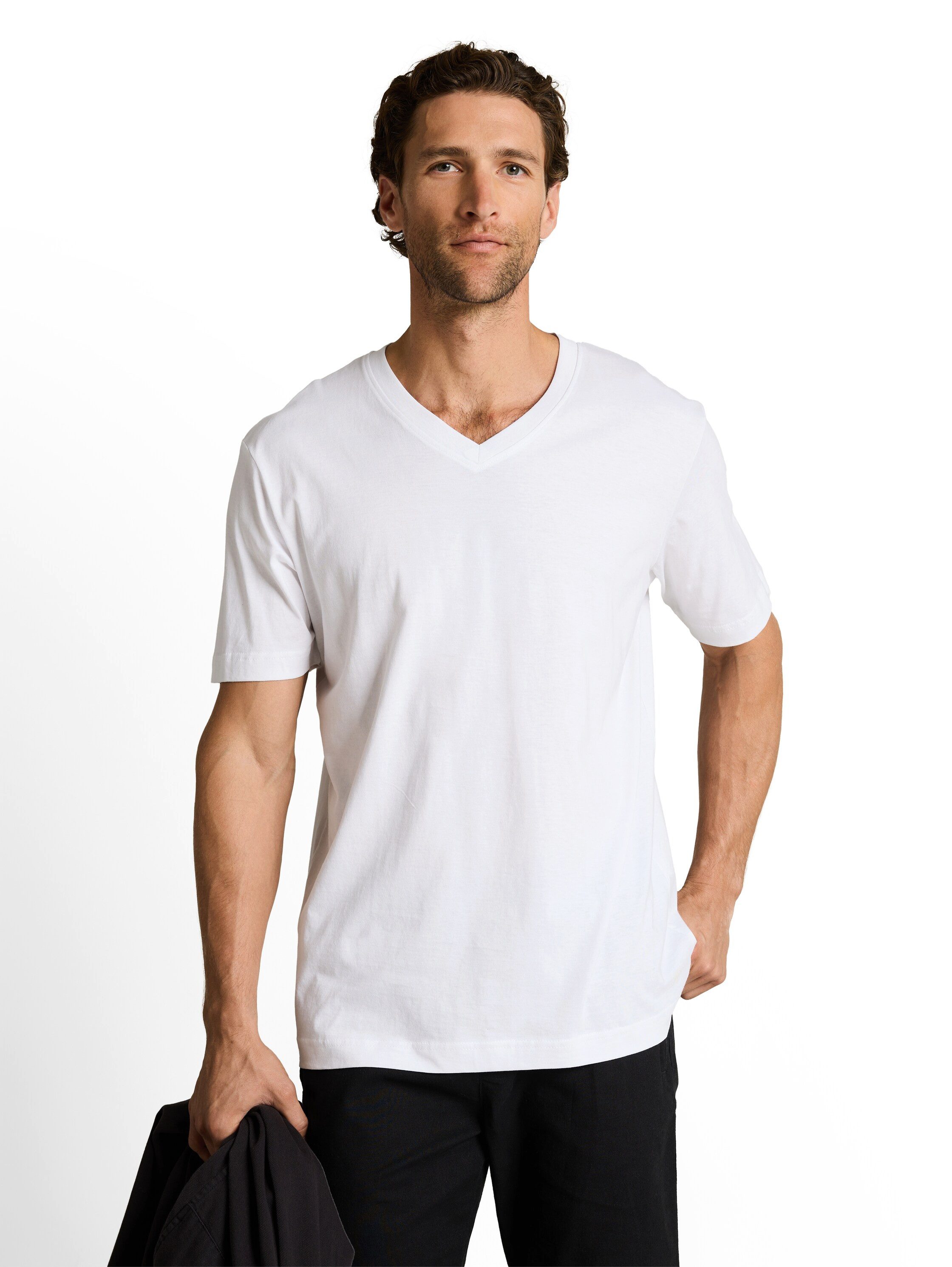 TOM TAILOR T-Shirt (Packung, 2-tlg) mit V-Ausschnitt, Doppelpack günstig online kaufen