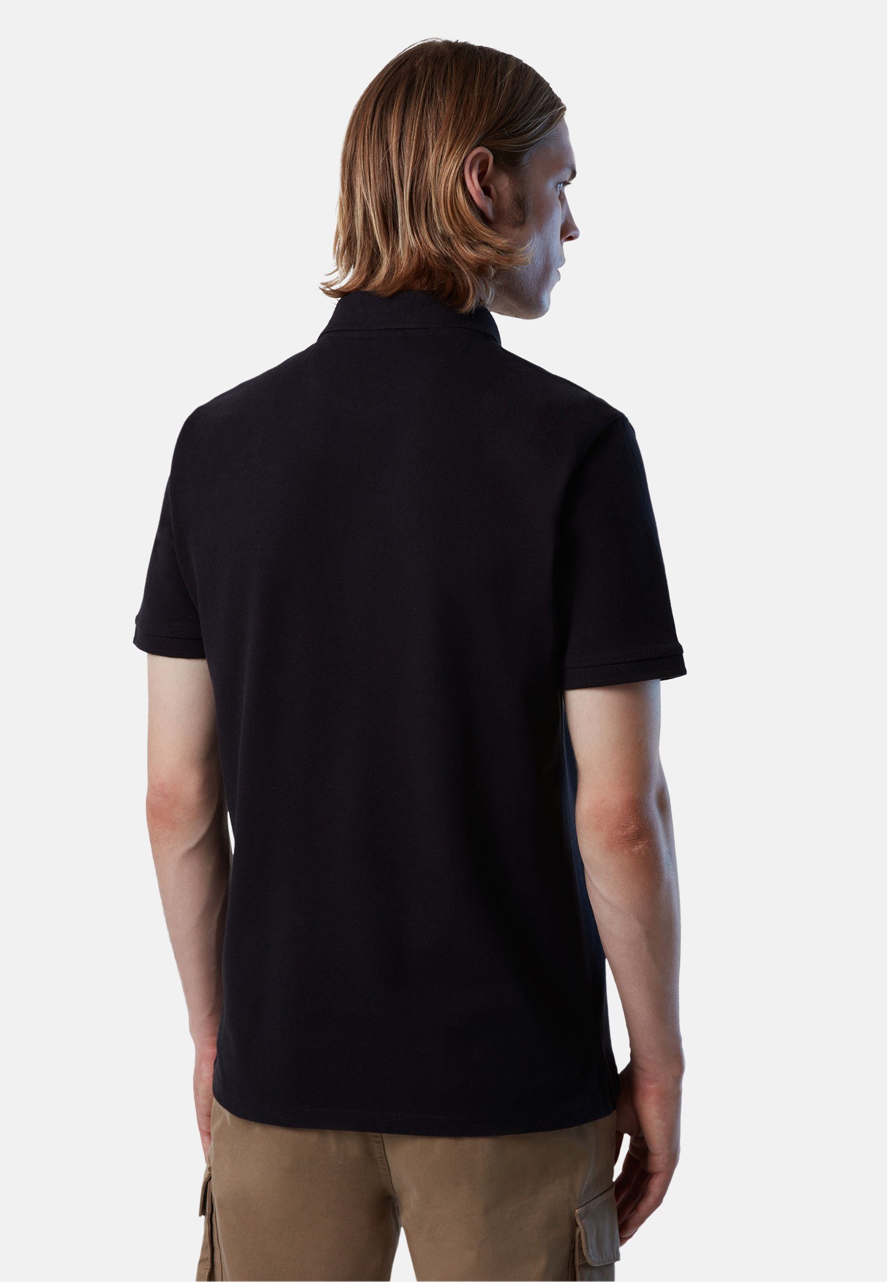 North Sails Poloshirt Poloshirt MILKY Logo-Aufnäher BLACK klassischem mit mit Design