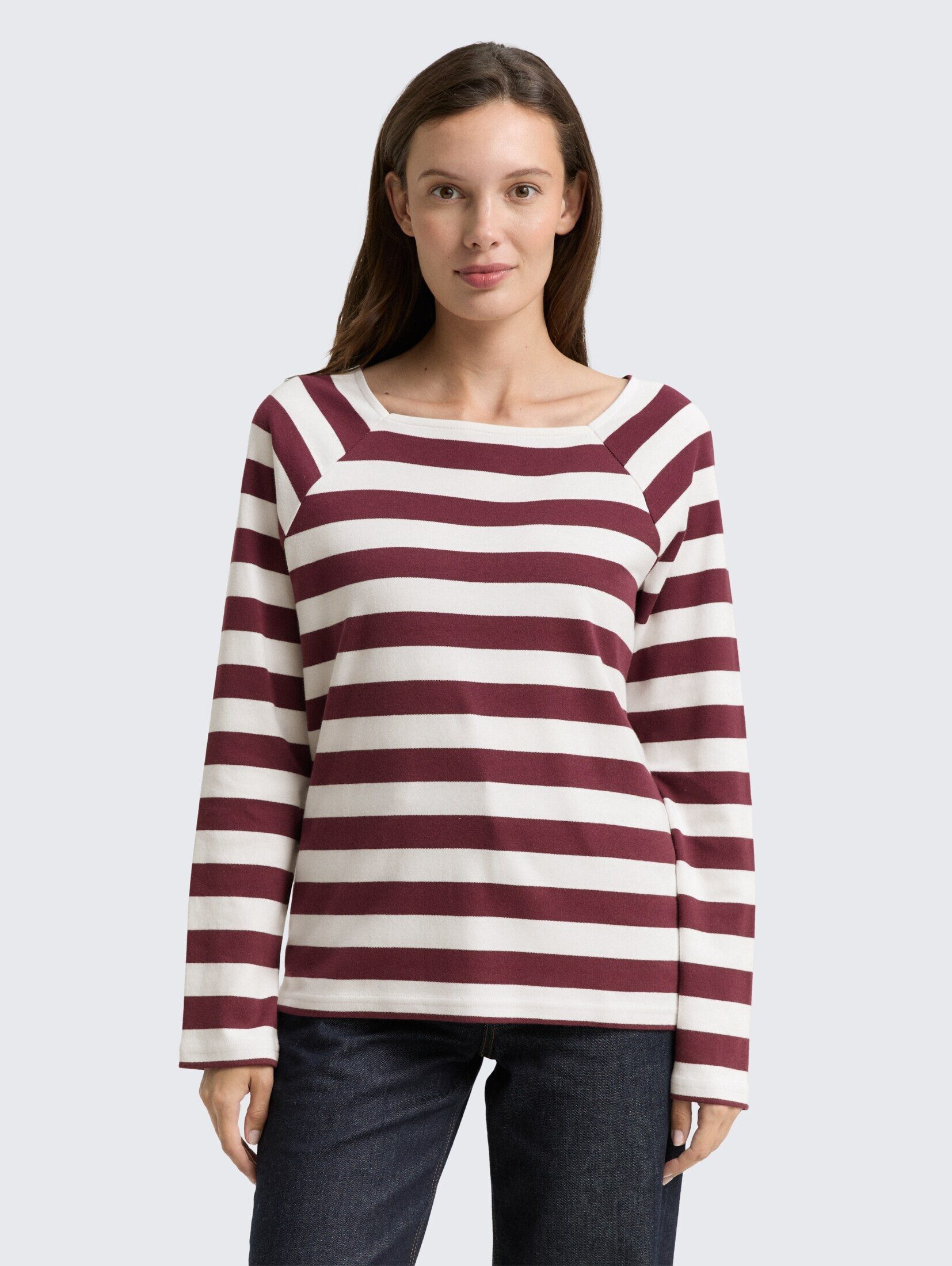 TOM TAILOR Langarmshirt T-Shirt Langarmshirt mit Streifenmuster
