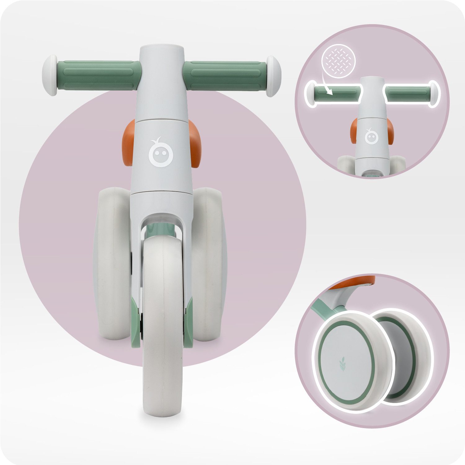 MoMi Laufrad Tedi 7 Zoll, Mini Laufdreirad ab 1 Jahr, ultraleicht 1,65 kg