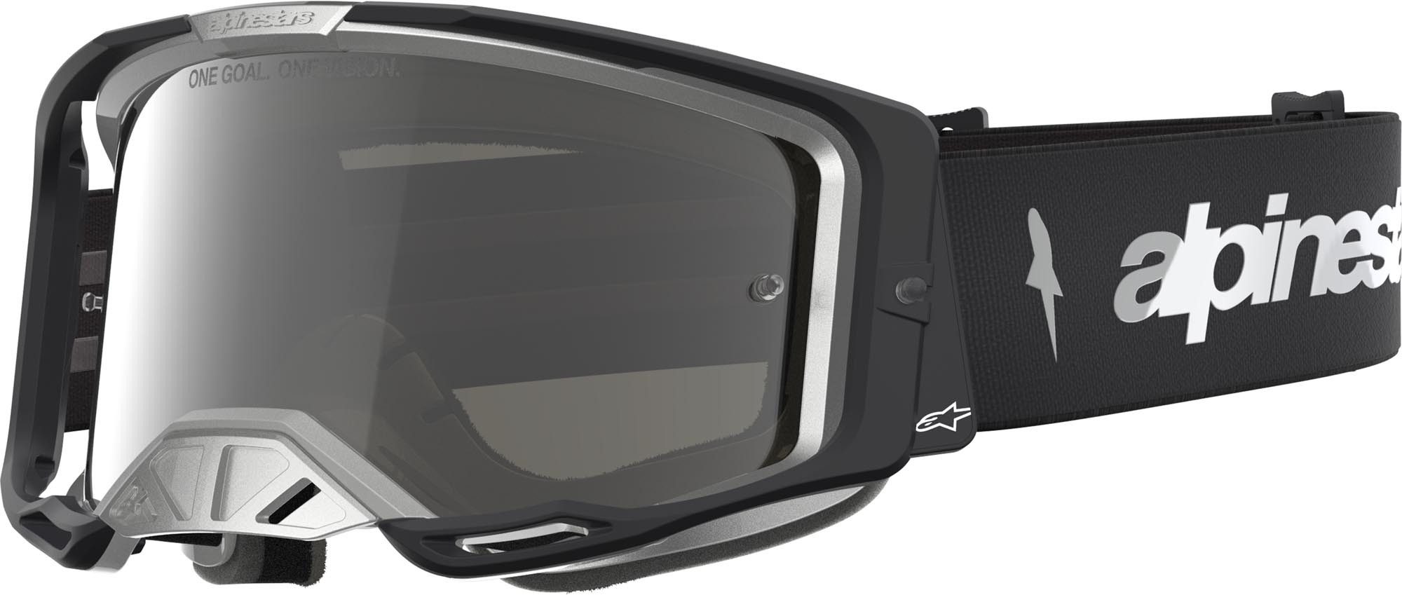 Alpinestars Motorradbrille Vision 8 Amber Mirror Motocross Brille, Antifog,Mit Band,Verspiegelt