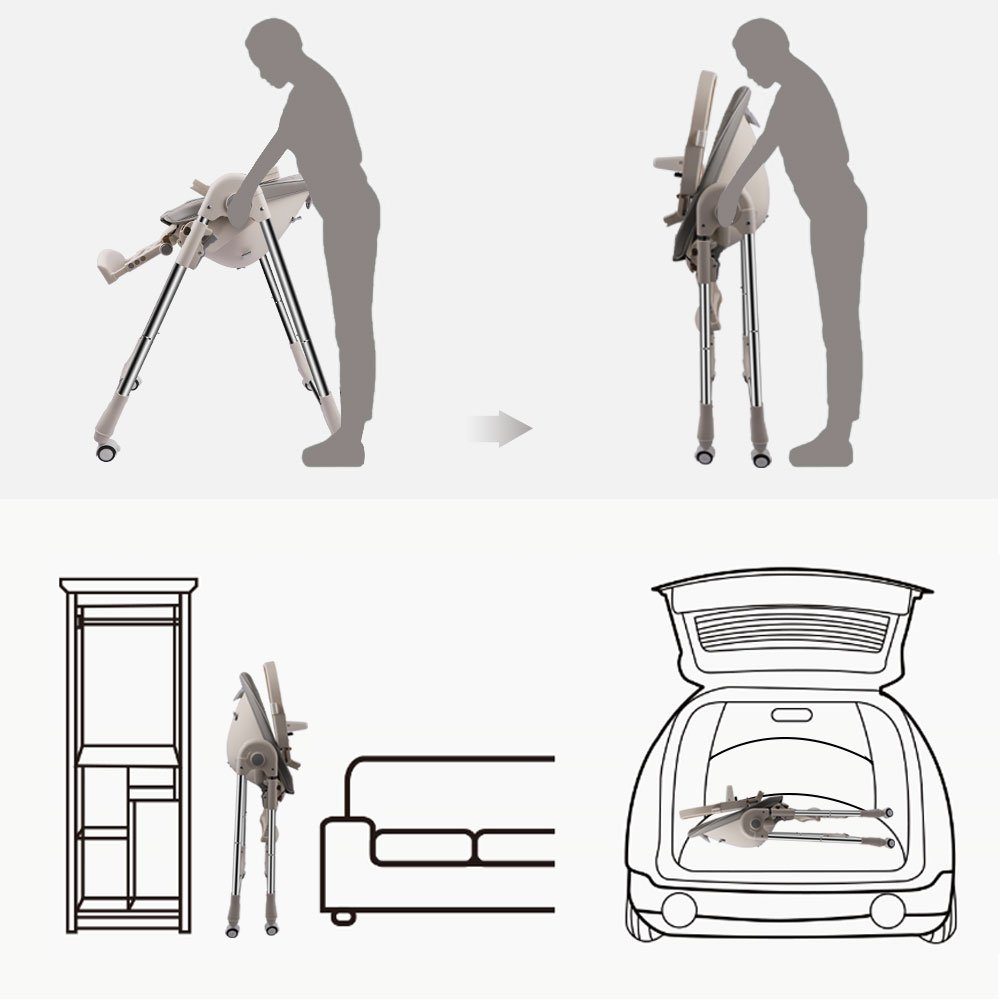 OUNUO Stuhl Baby Kindersitz Hoch Verstehllbar und Klappbar Kinderstuhl Stuh günstig online kaufen