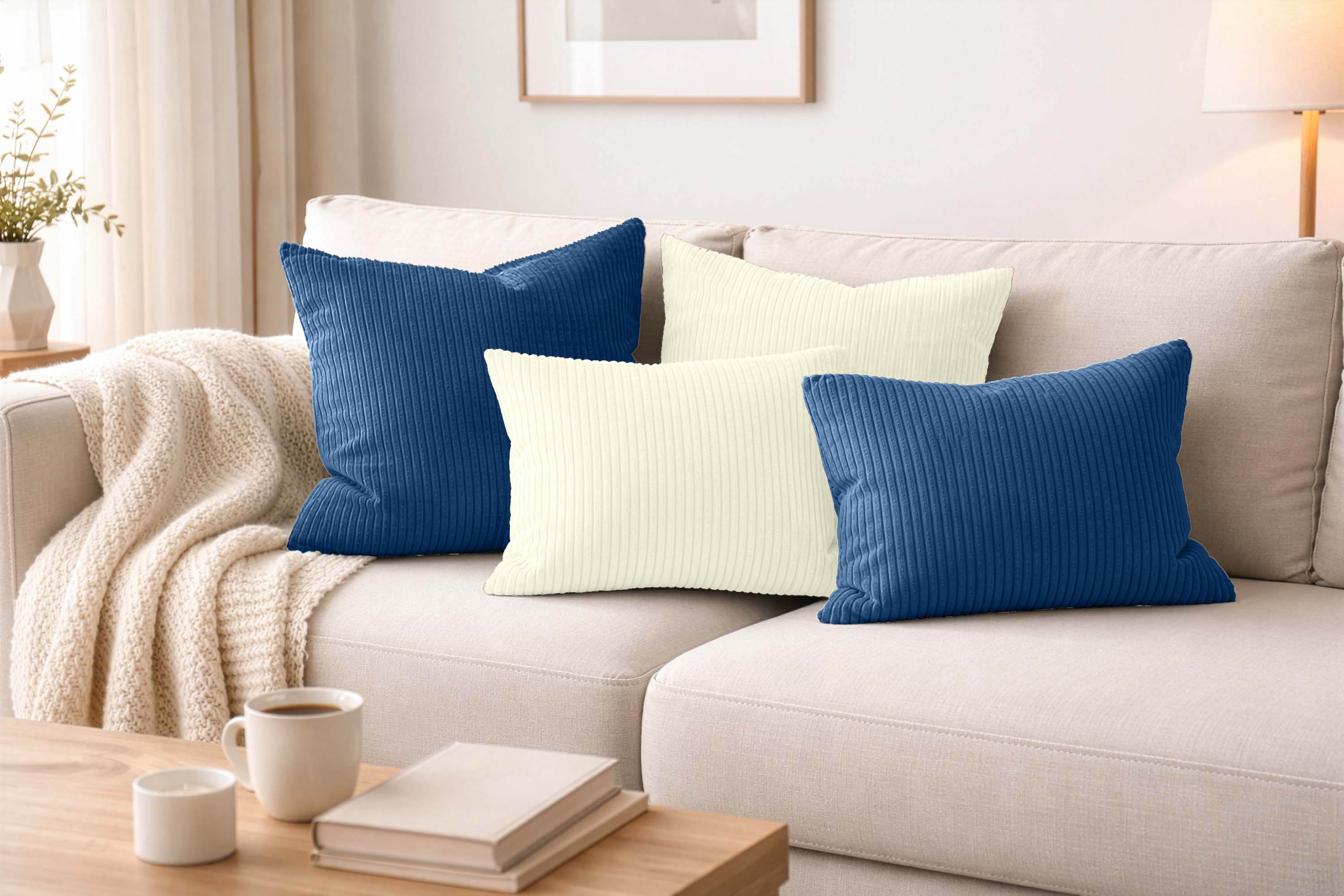 Amilian Dekokissen - Kissen Set 4er - Sofakissen mit Füllung 2x 50x50 + 2x 35x45cm, (4 Stück) Kuschelkissen - Zierkissen mit Kissenfüllung - Couchkissen