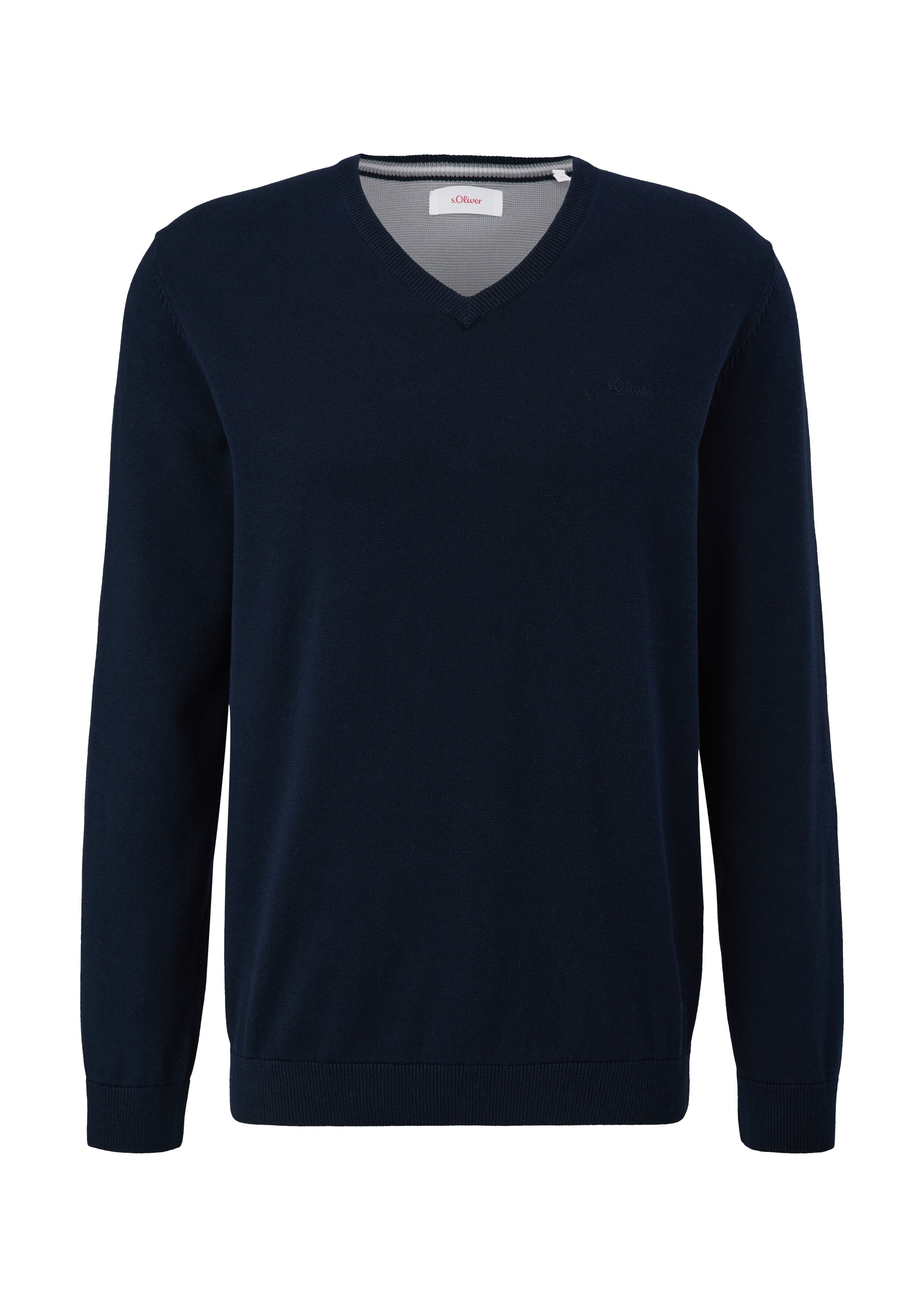 s.Oliver Strickpullover Strickpullover mit Logo-Stickerei Logo günstig online kaufen
