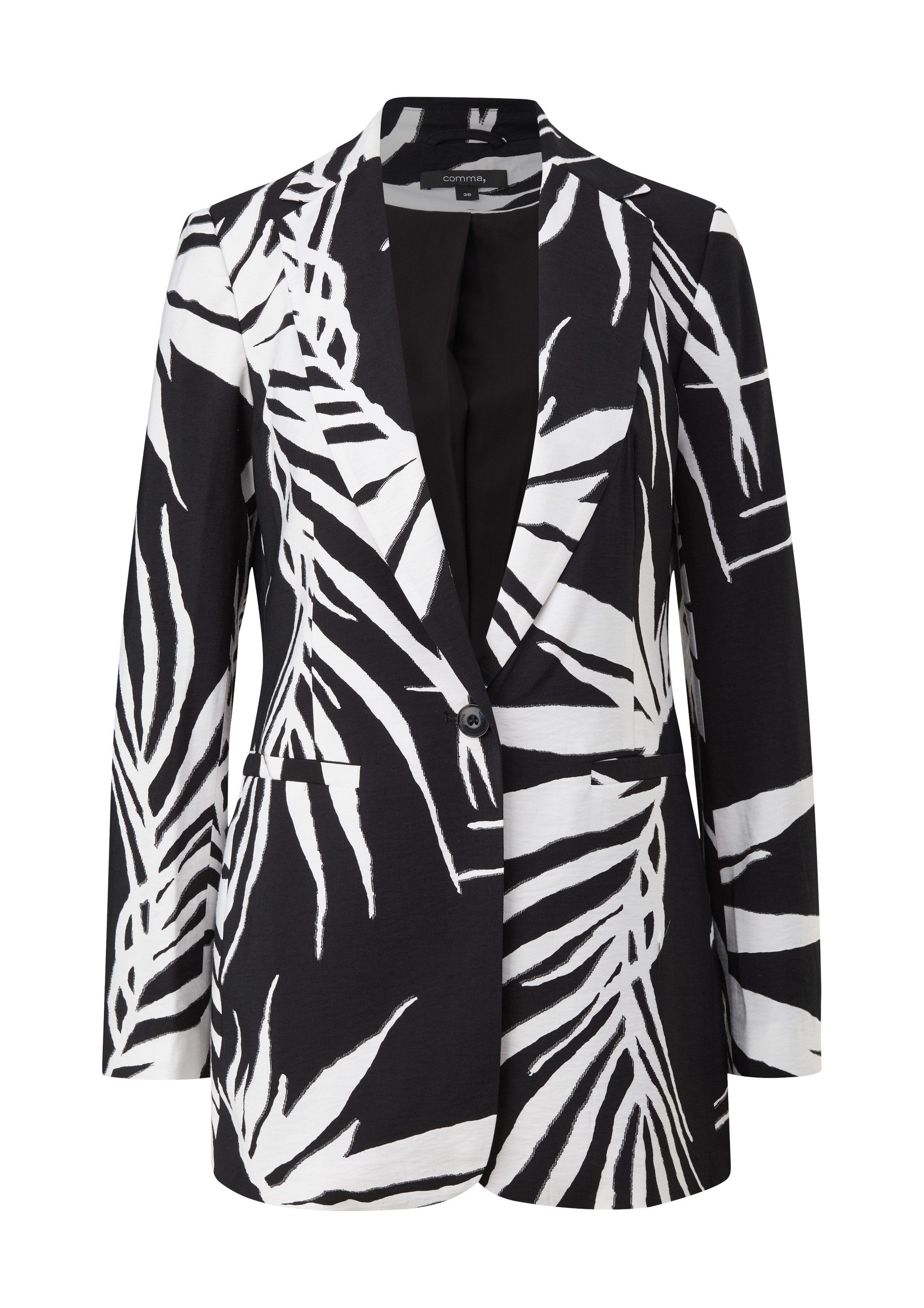 comma Jackenblazer Indoor-Blazer Gemusterter Blazer aus Viskosemix