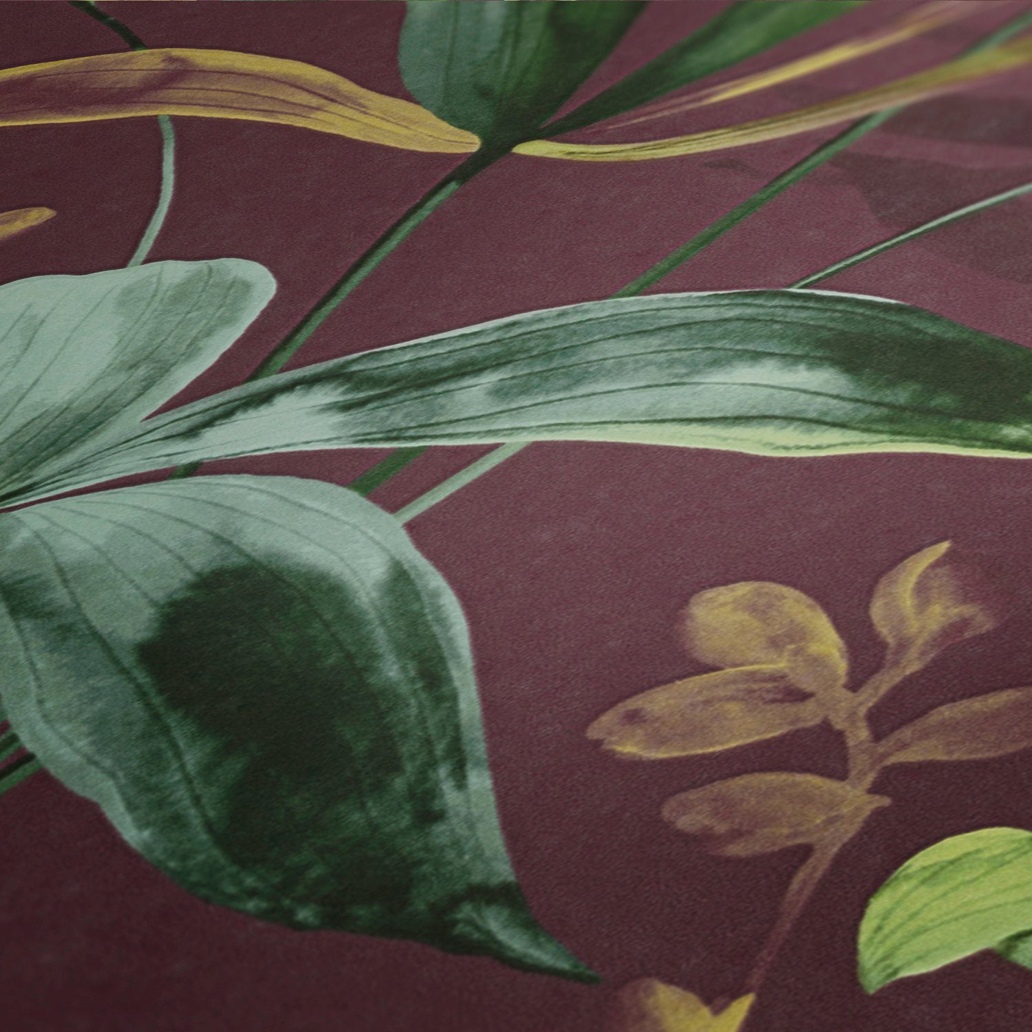 floral, Chic, glatt, botanisch, A.S. Paper Architects Création rot/grün/gelb tropisch, Dschungel Palmentapete Vliestapete Tapete Jungle