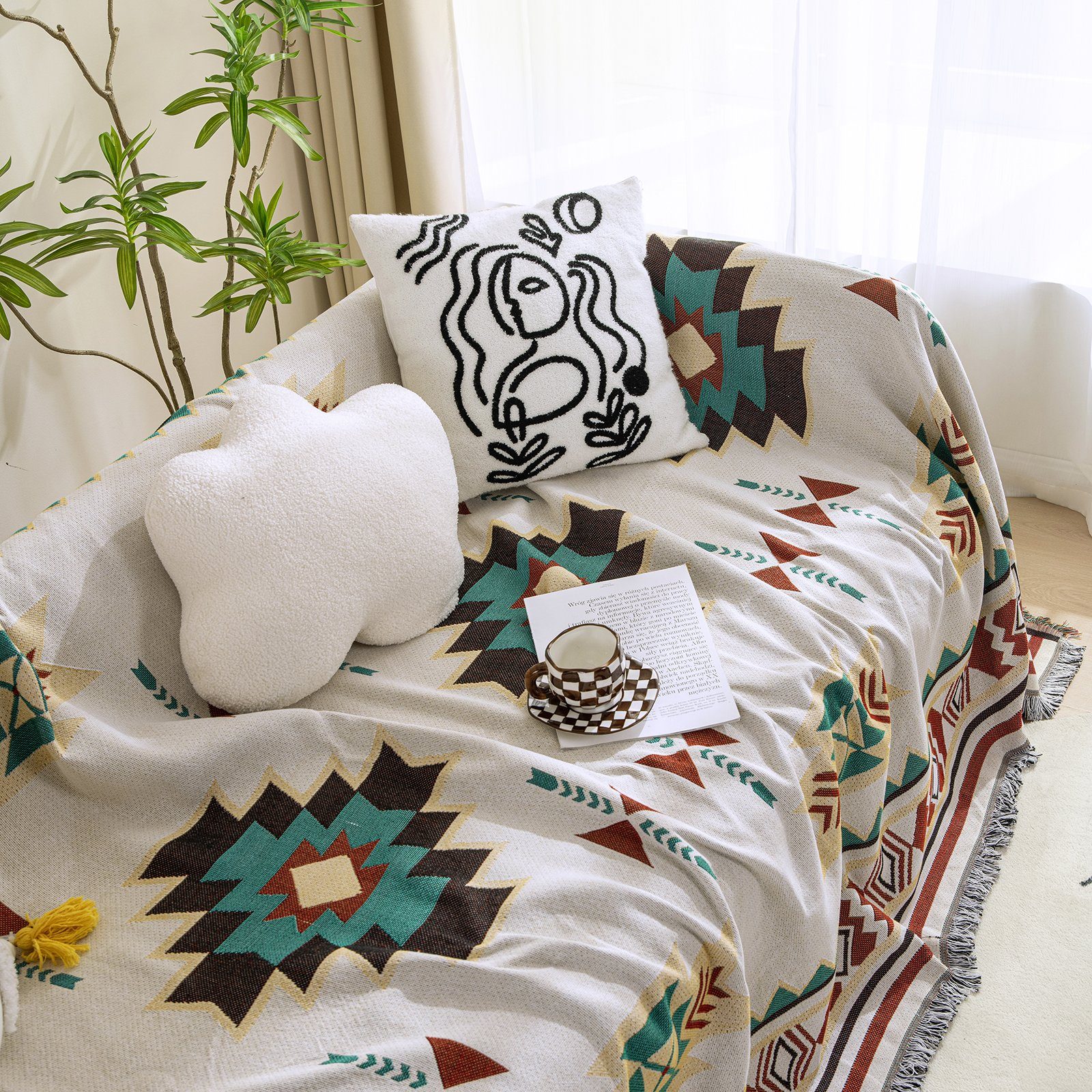 Wohndecke Sofa Kissenbezug, Tagesdecke, Fadendecke 180X180/180X230/180X300cm