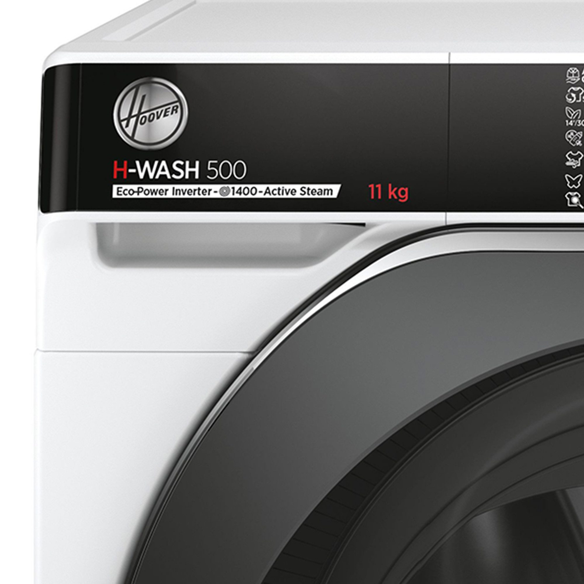 Hoover Waschmaschine HWP 411AMBC/1-S, 11 kg, 1400 U/min, Power Care, ActiveSteam, hOn App / Wi-Fi + Bluetooth