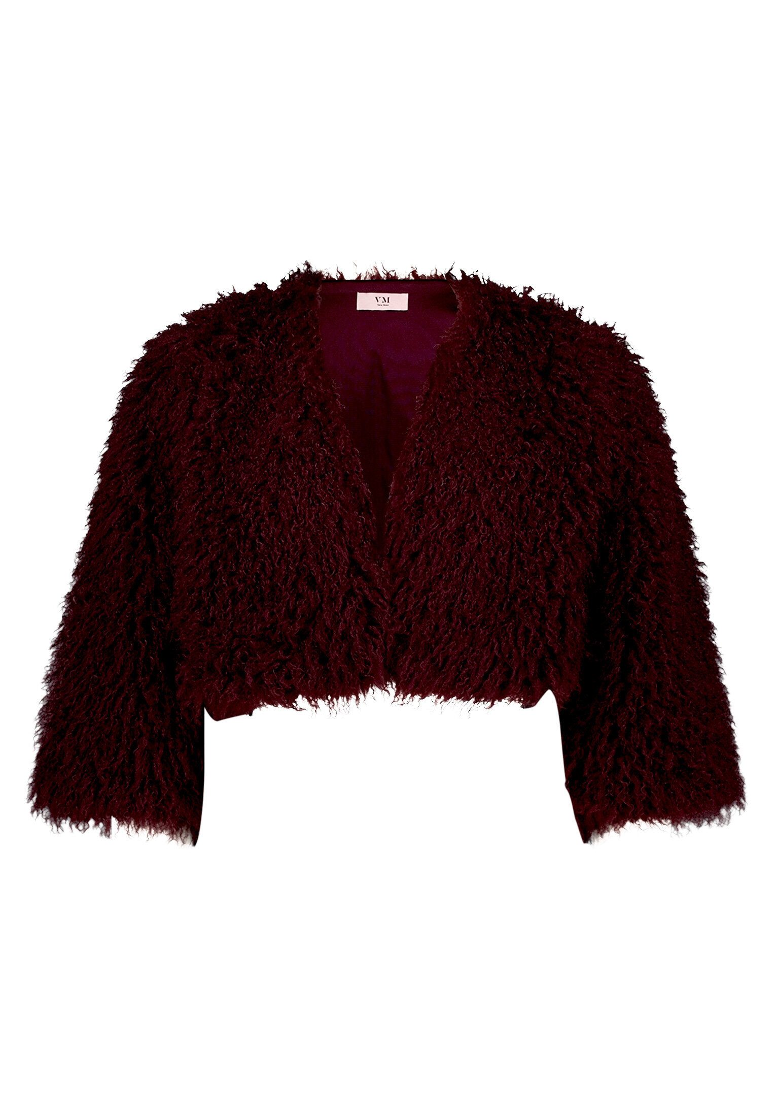 Vera Mont Fellimitatjacke Damen mit Rundhalsausschnitt
