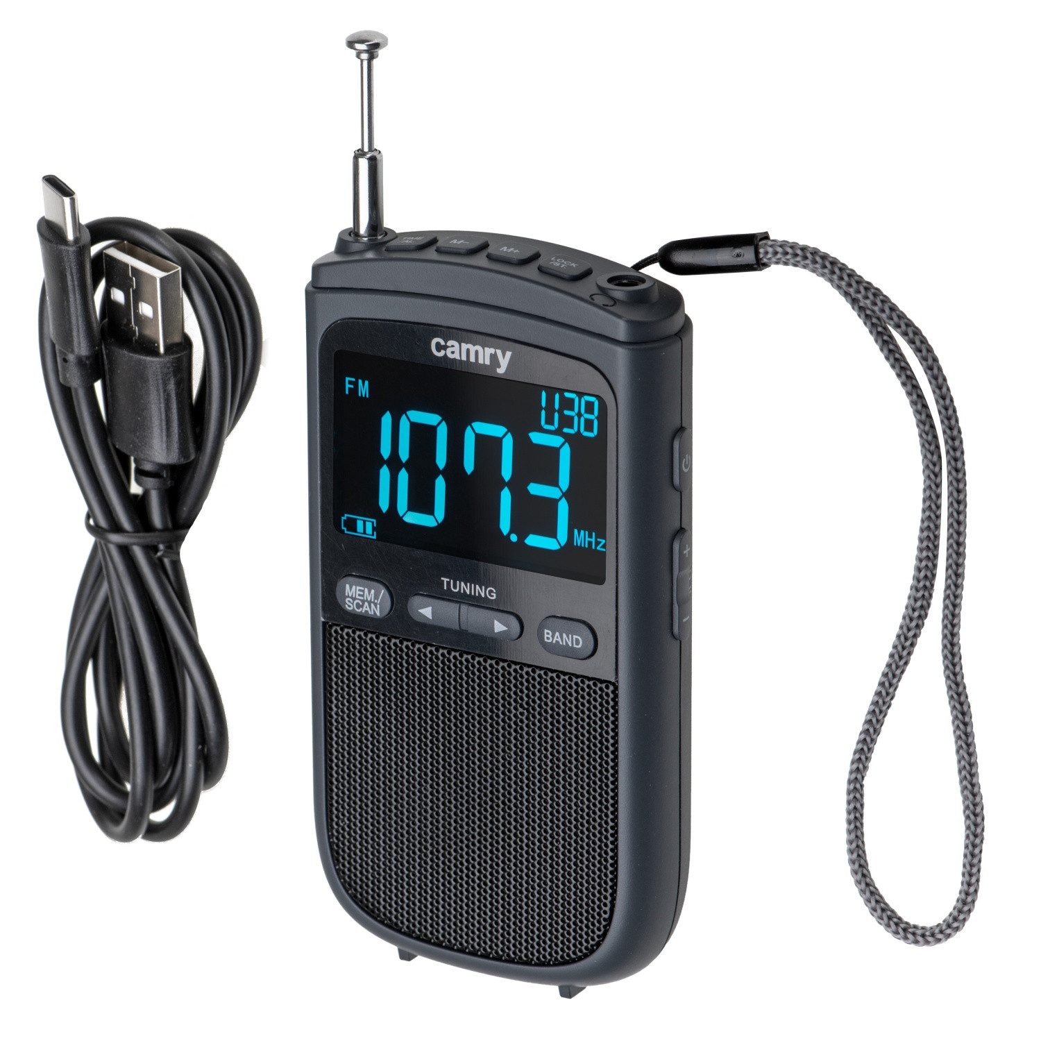 Camry CR 1905 Radio (mit LCD-Anzeige, Alarmfunktion und Sleep-Timer, Tragbar)