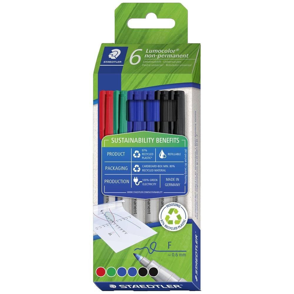 STAEDTLER Folienstift Non-permanent Universalstift F, Faltschachtel mit 10 Stück 316 C6-1