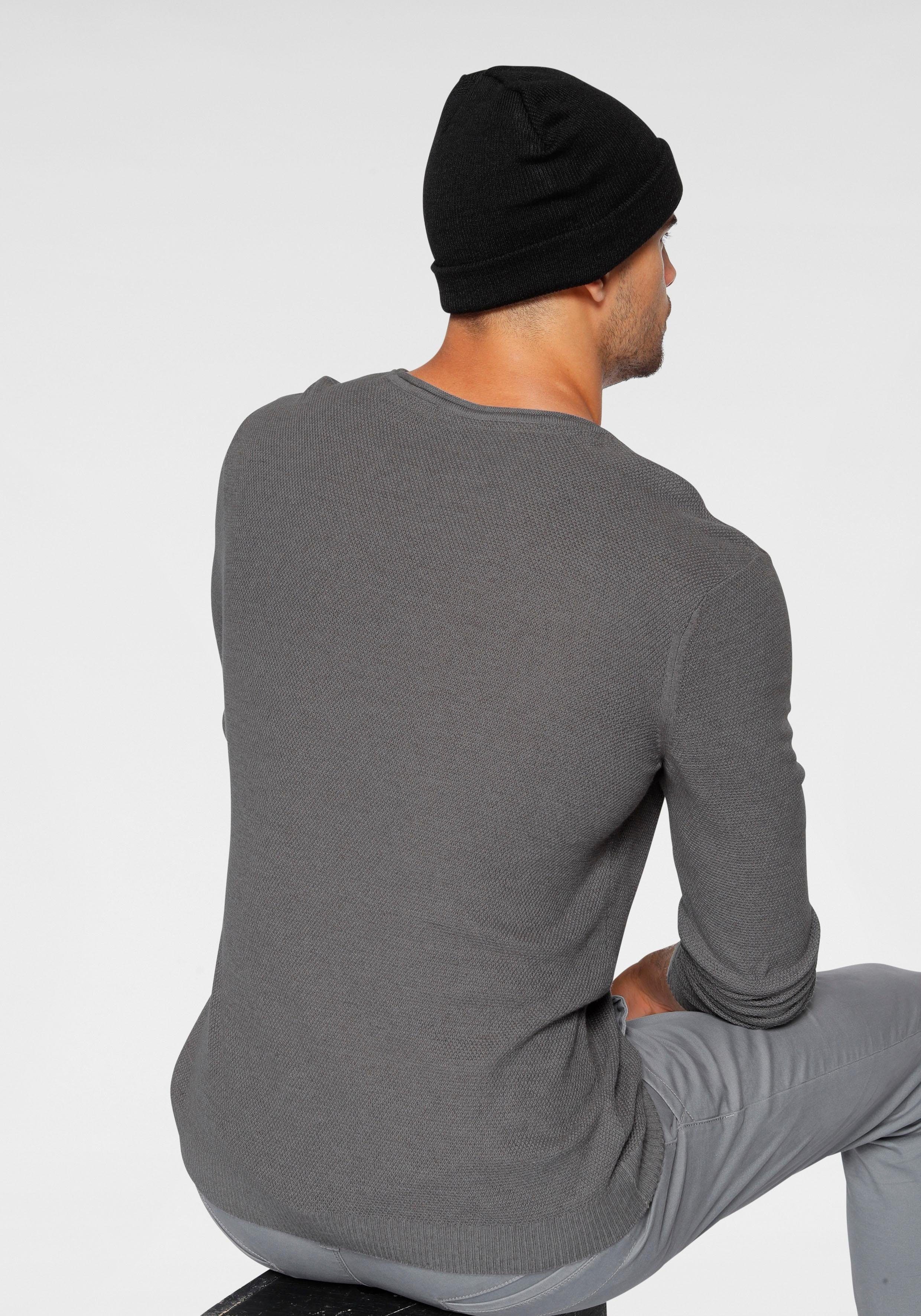 Bruno Banani Rundhalspullover in modischer Strickoptik günstig online kaufen