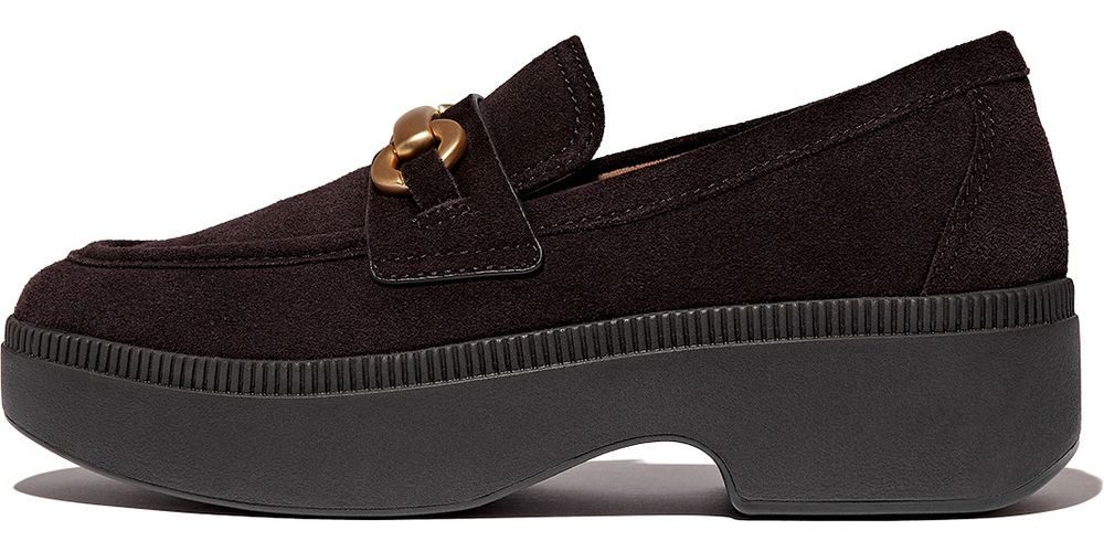 Fitflop F-Luma Chunky-Snaffle Suede Demi-Wedge Loafers Sneaker