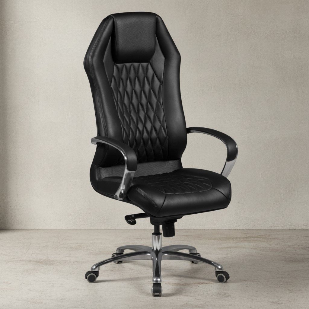 KADIMA DESIGN Chefsessel Premium-Bürostuhl MILANO aus Echtleder: Ergonomisch & stützend (Armlehnen, Wippmechanik, Multiblock-Mechanik)