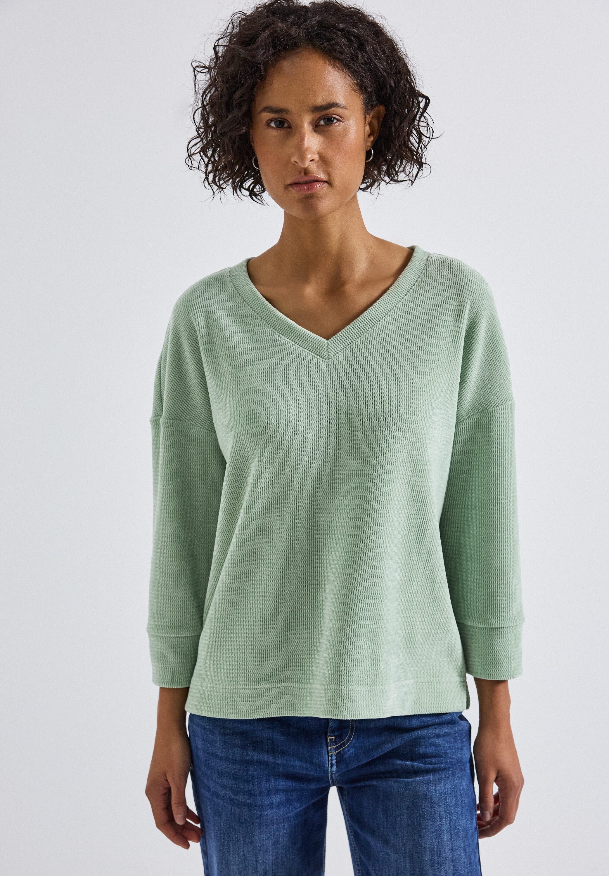 STREET ONE 3/4-Arm-Shirt mit V-Ausschnitt günstig online kaufen