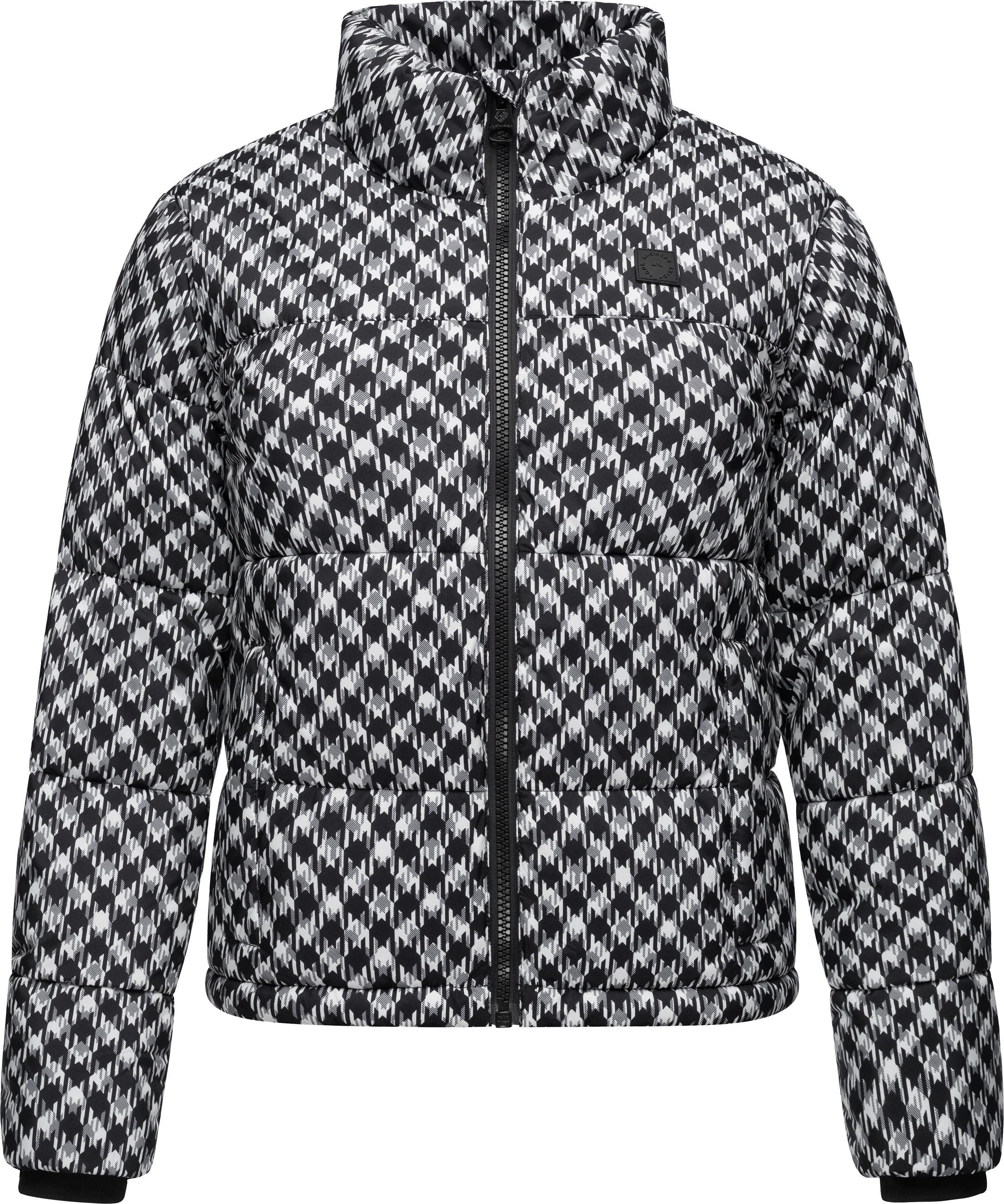 Ragwear Winterjacke Serah Print wasserdichte Winter Steppjacke mit Hahnentritt Muster