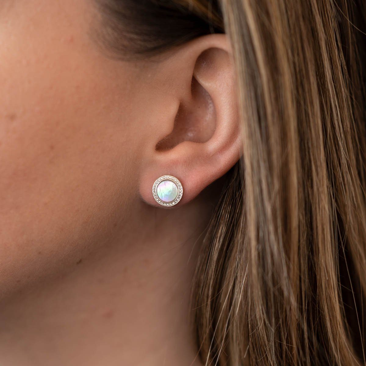 Materia Paar Ohrstecker Damen Perlmutt Rosa Zirkonia SO-394, 925 Sterling S günstig online kaufen