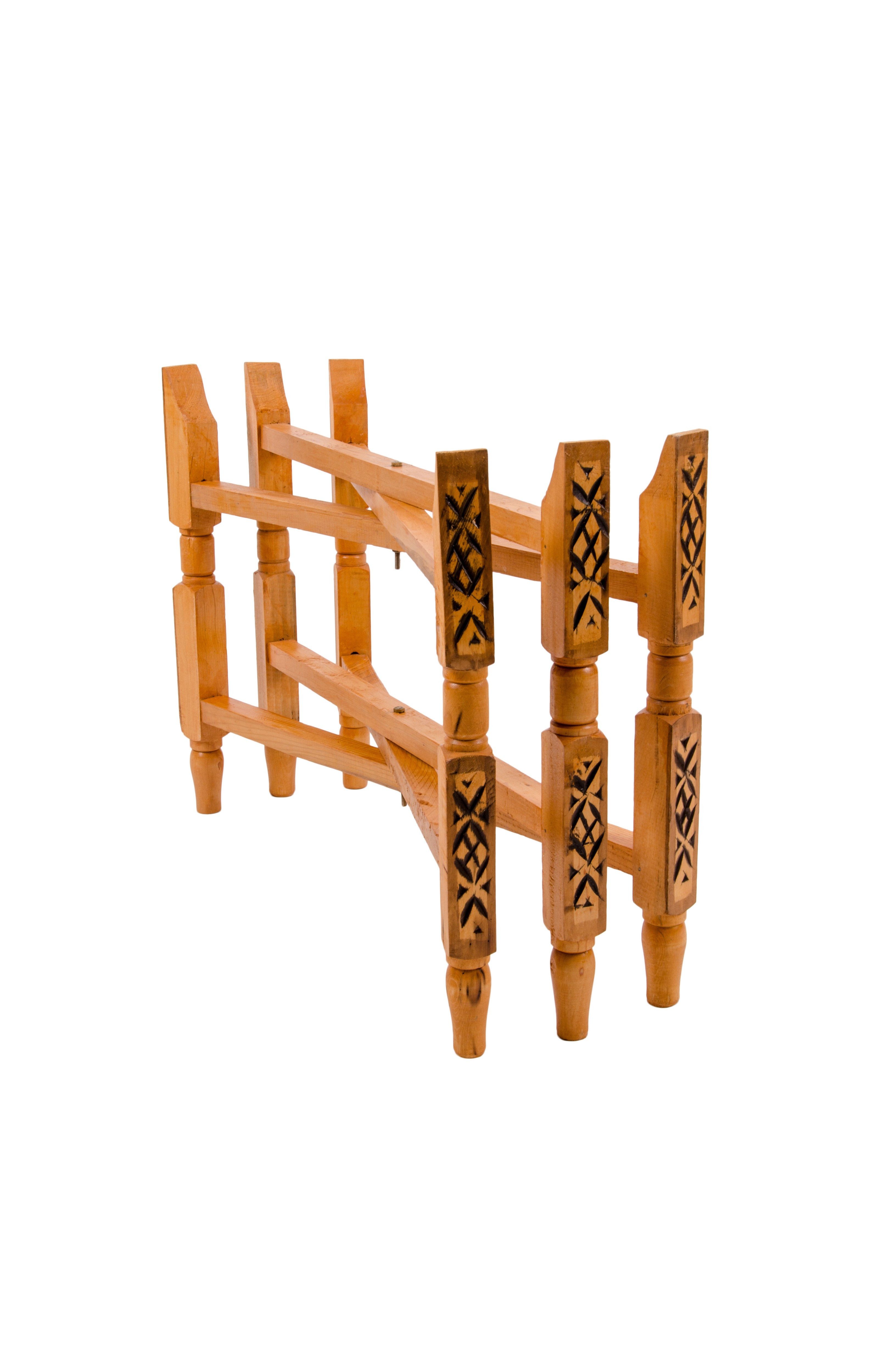 Marrakesch Orient & Mediterran Interior Beistelltisch Orient Holzgestell Hell für 80cm Tabletts (1-St), Handarbeit