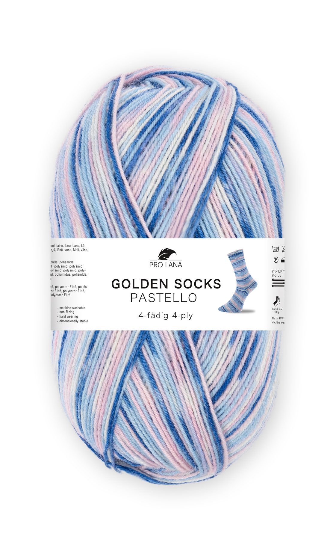 Pro Lana Golden Socks PASTELLO Sockenwolle Häkelwolle, 420 m (Sockenwolle für gleichmäßige Garnstruktur), 100 g