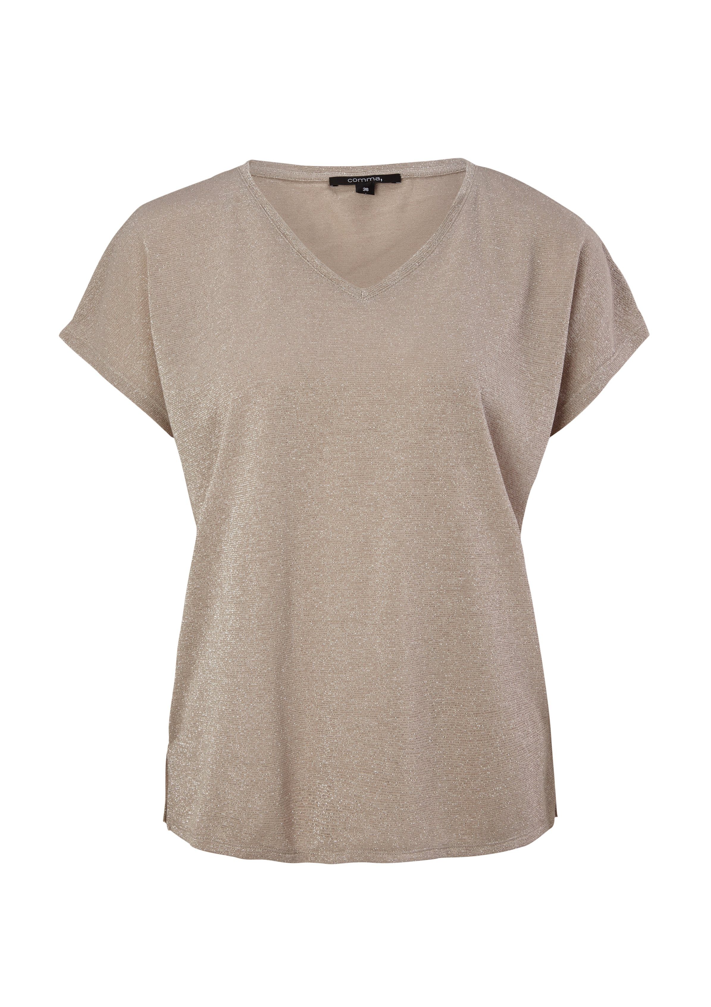 Comma T-Shirt »Comma T-Shirt T-Shirt - kurze Ärmel Damen braun E« online  kaufen | OTTO