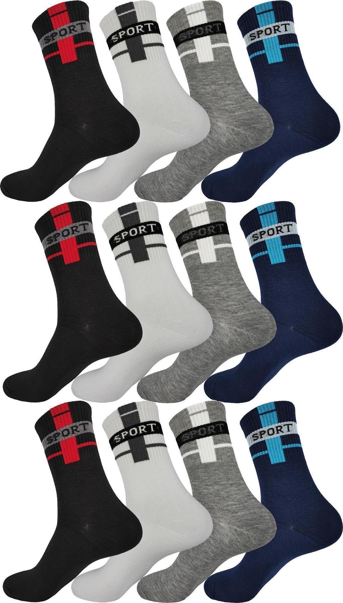 EloModa Basicsocken 12 Paar Herren Socken Muster klassischer Form Freizeit Sport (12-Paar) 12 Paar, Mix17