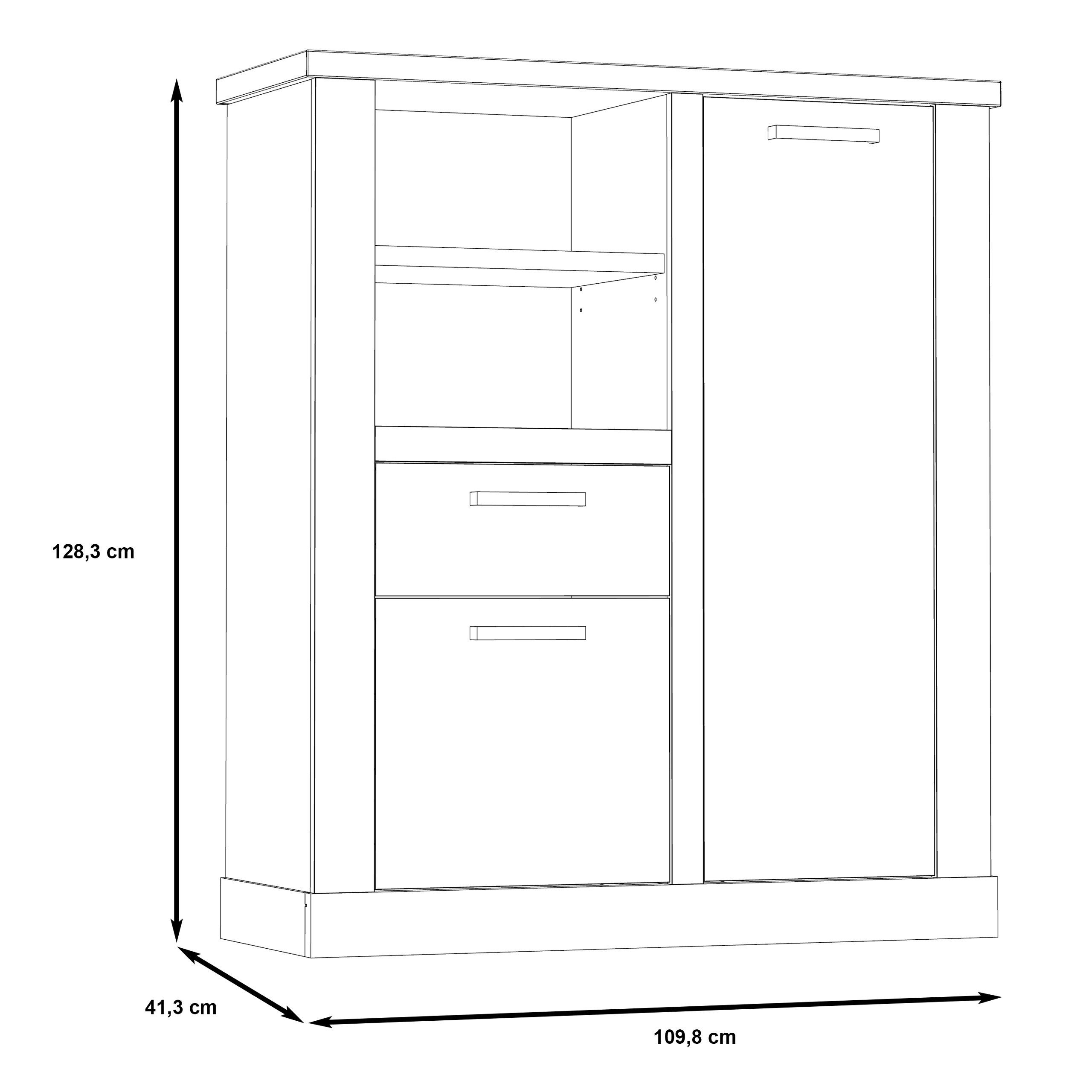 Newroom Sideboard Coby, Sideboard Pinie Weiß Modern Kommode Highboard Wohnzimmer