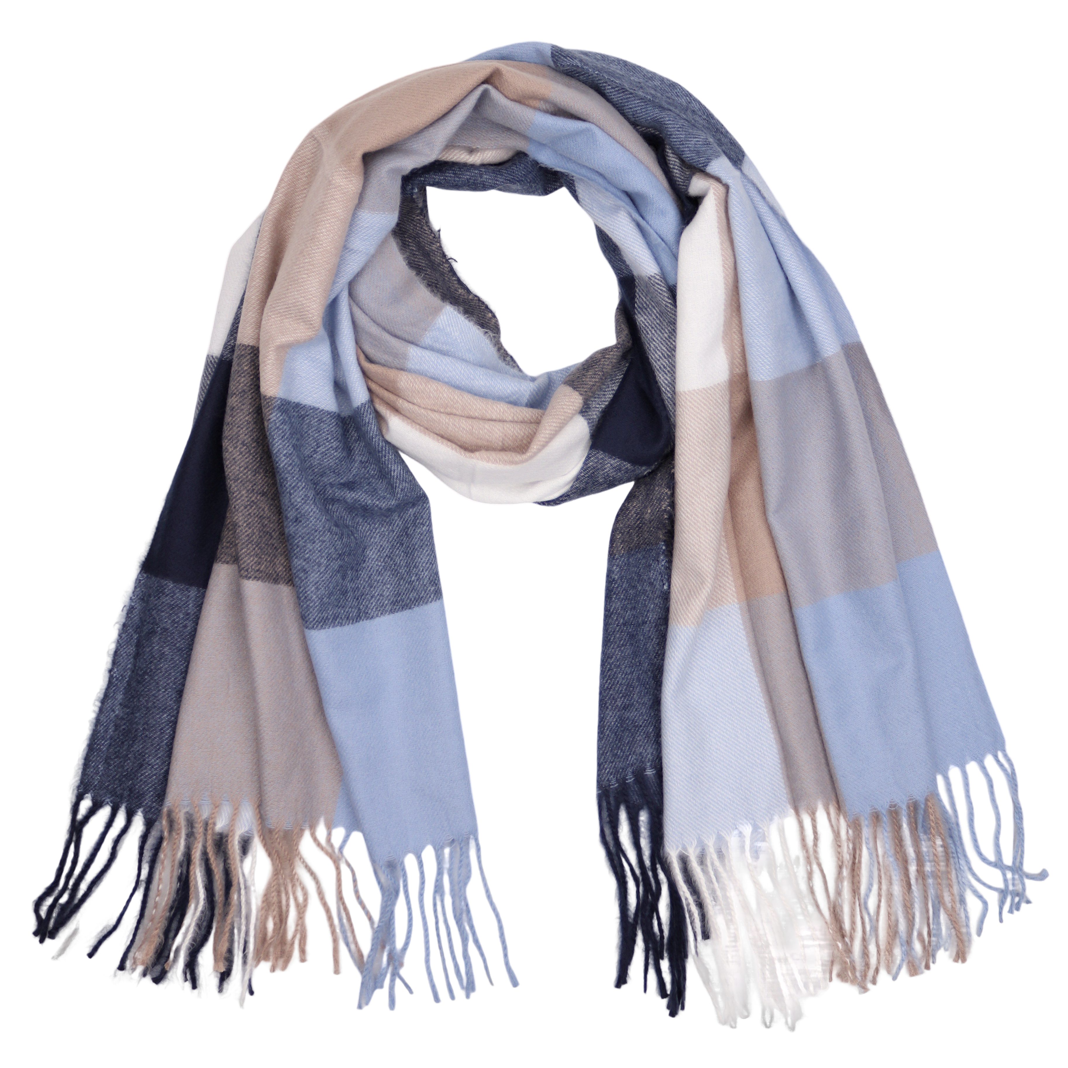 MIRROSI Modeschal weicher und warmer karierter Schal mit Fransen, 70x180cm, (Viele tolle Farboptionen zur Auswahl), Damen Halstuch ideal für Herbst und Winter – Bild 3 von 5
