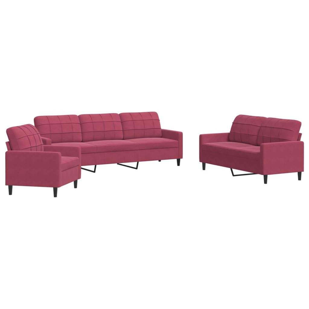 vidaXL Sofa 3-tlg. Sofagarnitur mit Kissen günstig online kaufen