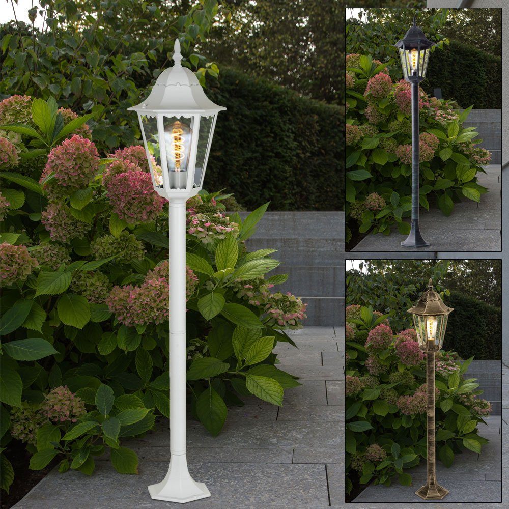 inklusive, LED Draußen für Garten Warmweiß, für Außenstehlampe etc-shop Gartenlaterne Grünschwarz Außen-Stehlampe, Leuchtmittel