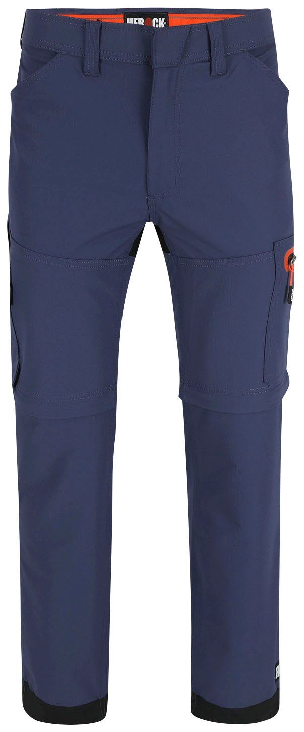 einem Multi-Pocket Herock Hose Tornado 4-Wege-Funktions-Stretch, Arbeitshose in blau Bermuda Off in Zip und