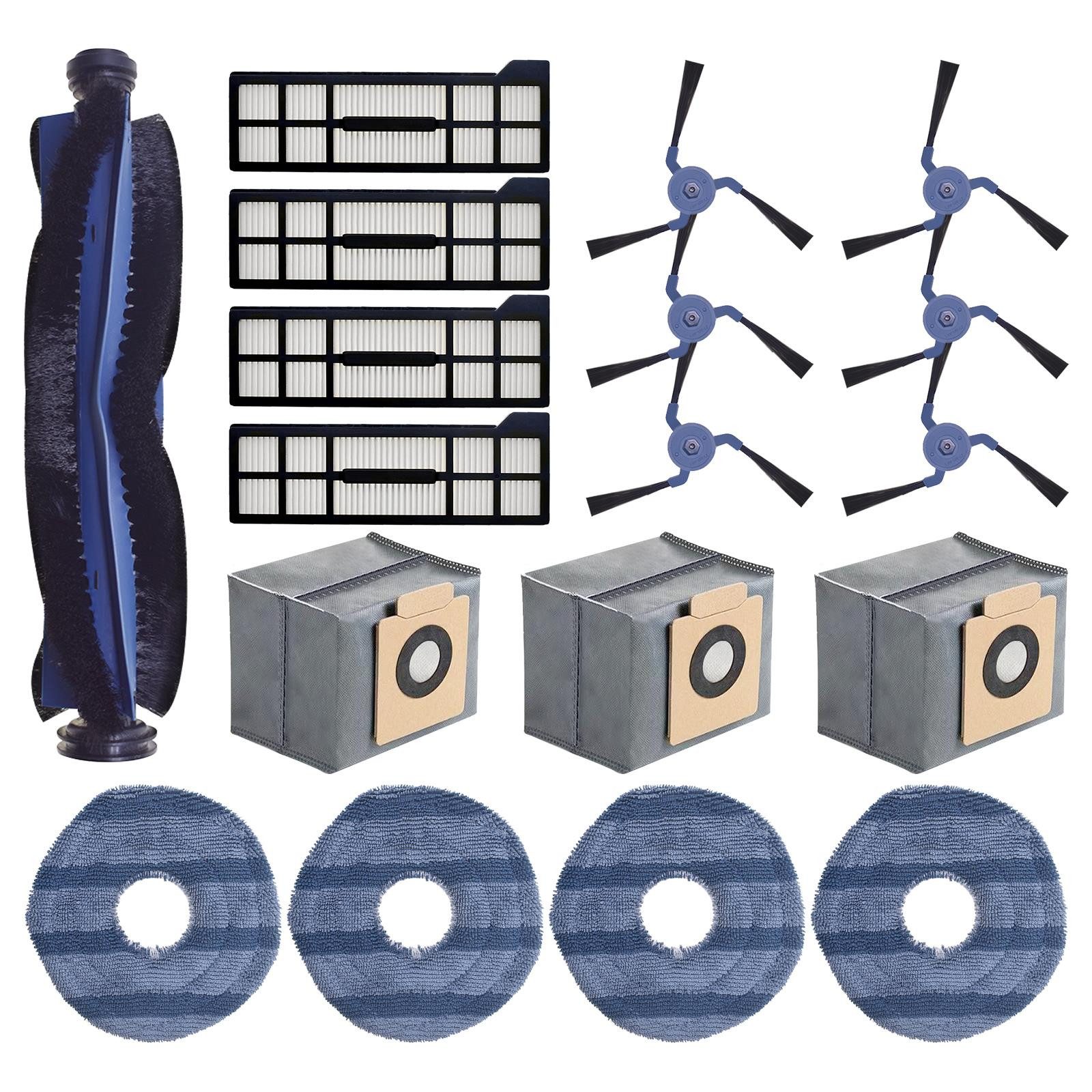 VERCO Reinigungsbürsten-Set Reinigungskit für Eufy, X10 Pro Omni, (18-tlg), Ersatz Teile Set Wartungskit Filter Seitenbürste Zubehör Bürste