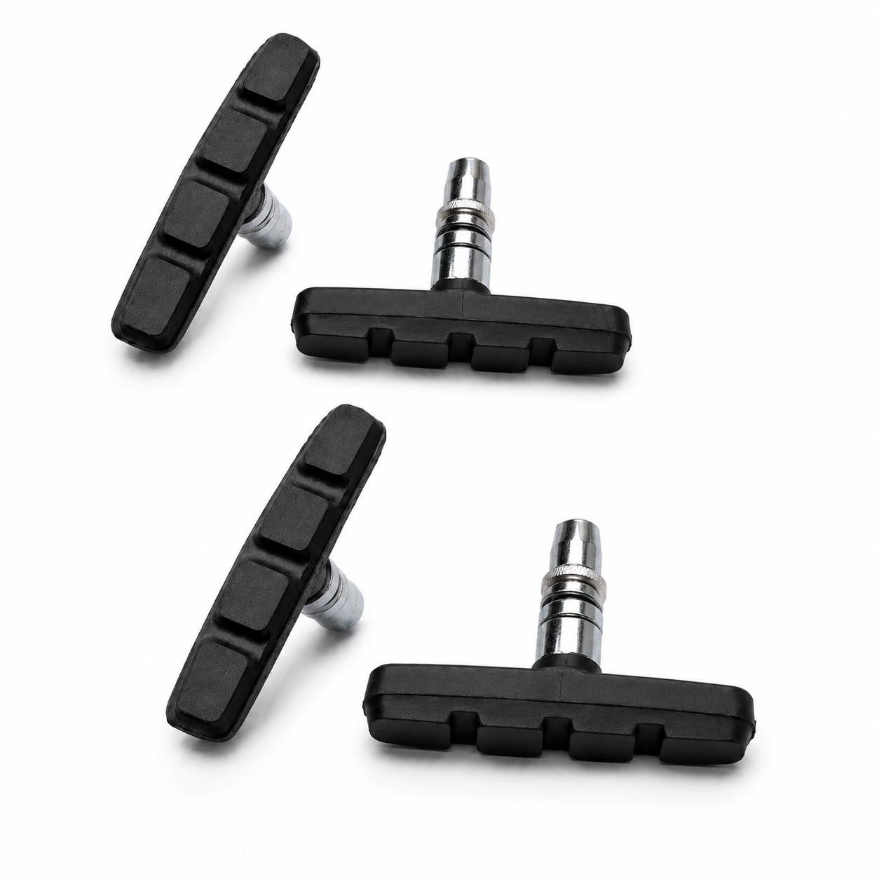 V-Brake 4 Stück Fahrrad Bremsen Set für Shimano, 2 Paar Bremsschuhe schwarz