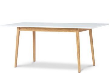 Konsimo Esstisch FRISK Esszimmertisch ausziehbar Esstisch Küchentisch, Tischplatte 18mm, Skandinavischer Stil, Höhe 75cm, Eichenholzgestell