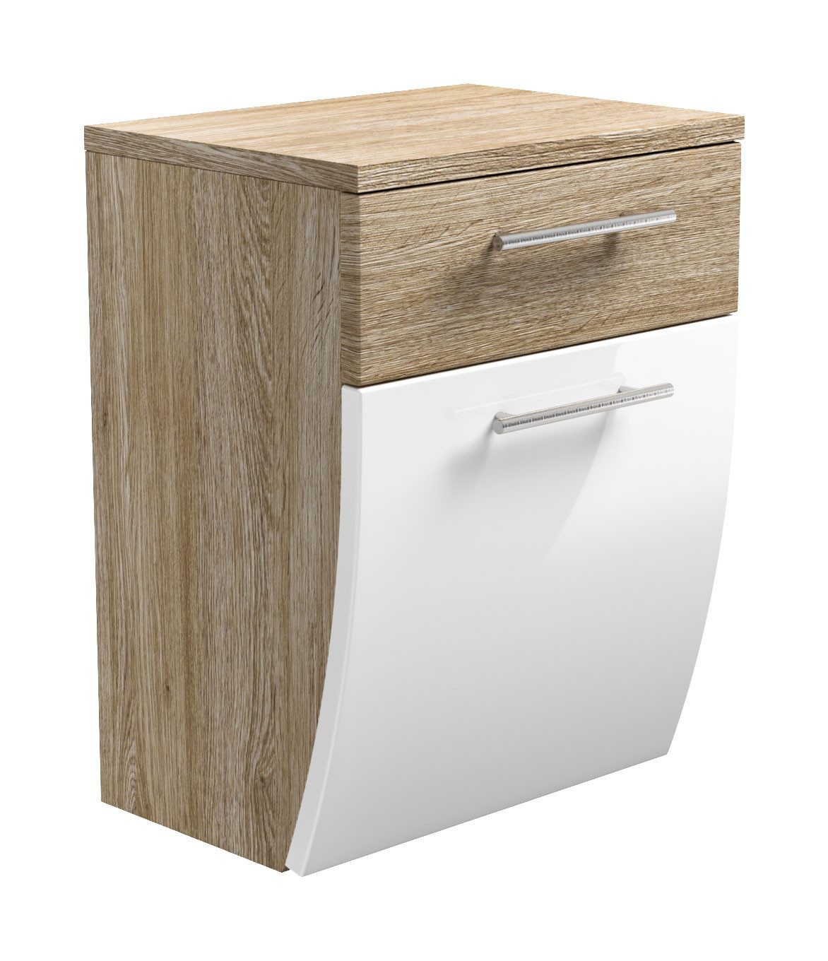 Magnolia Home Badmöbel-Set Unterschrank Salona 40 cm Eiche/Weiss hochglanz, Soft-Close