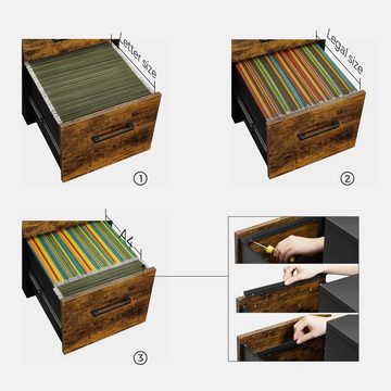 SONGMICS Aktenschrank Rollcontainer,mit Hängeregistratur,für Bürodokumente
