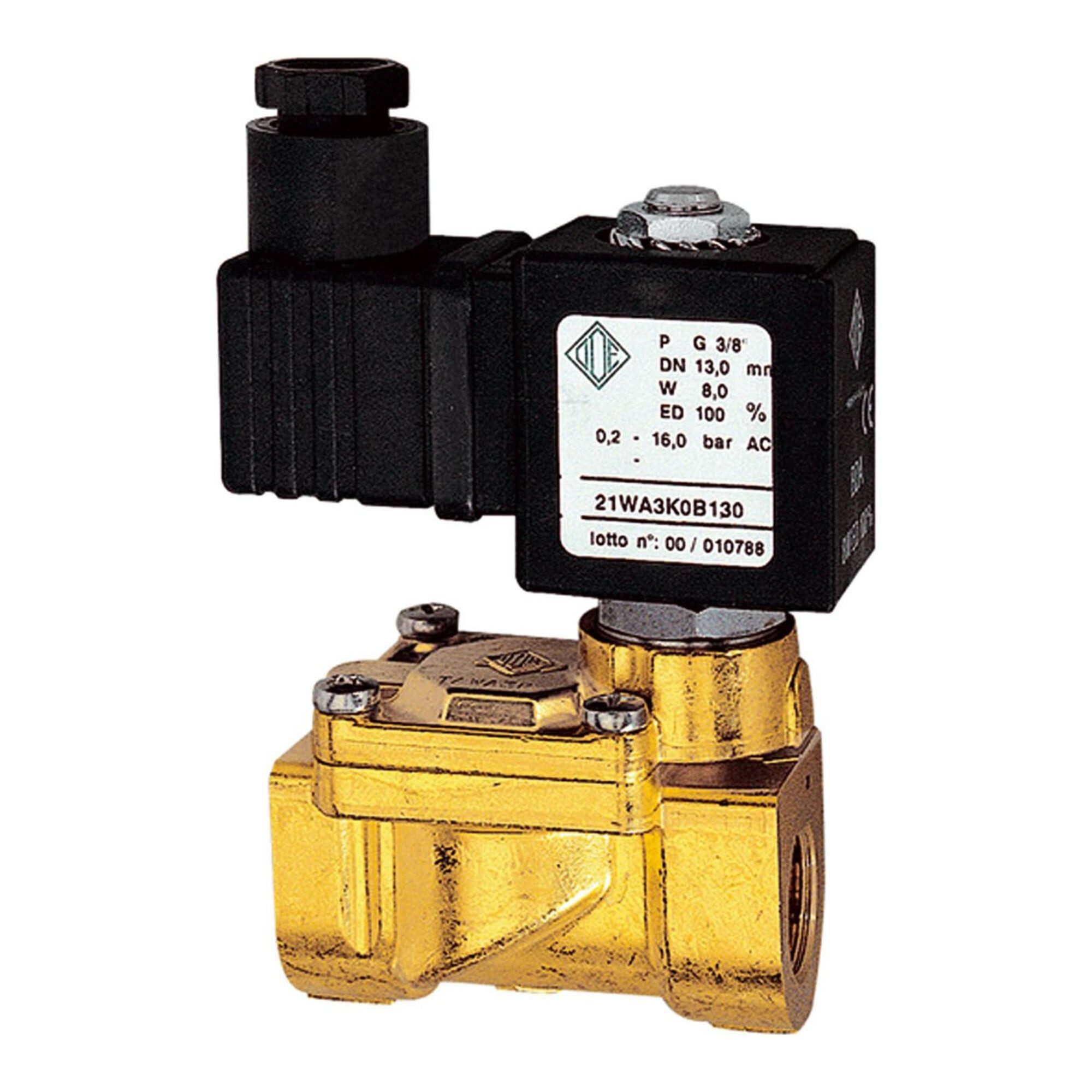RIEGLER 2-Wege-Ventil Riegler 2/2-MV,MS,NO,vorge.,230-240V,50-60Hz,16VA,NBR,G3/8,PN0,2-16bar