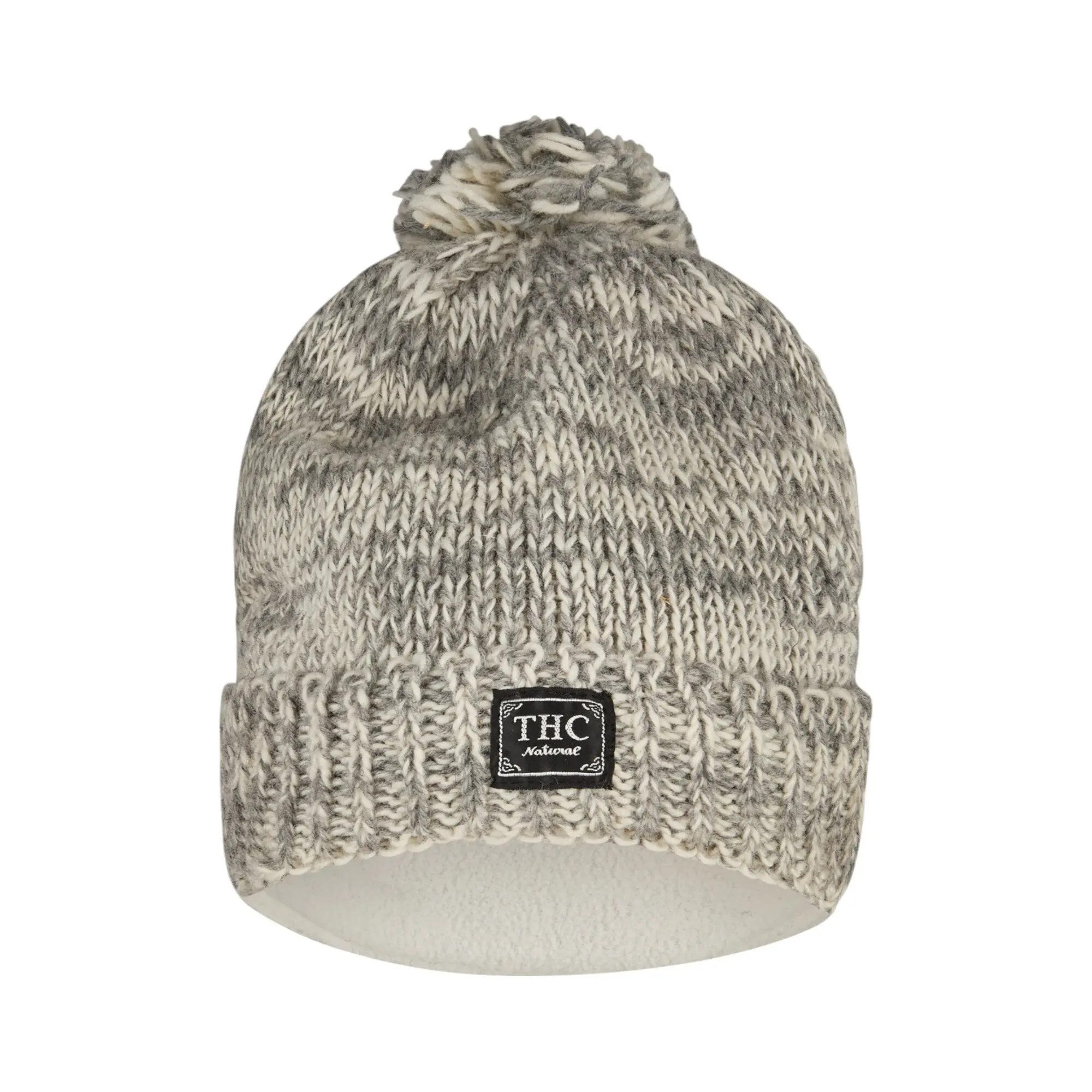 THC Natural Line Bommelmütze THC Schafwoll Pudelmütze 812 beige (1 Stück, 1-St., 1 Stück) Innenfutter: Fleece