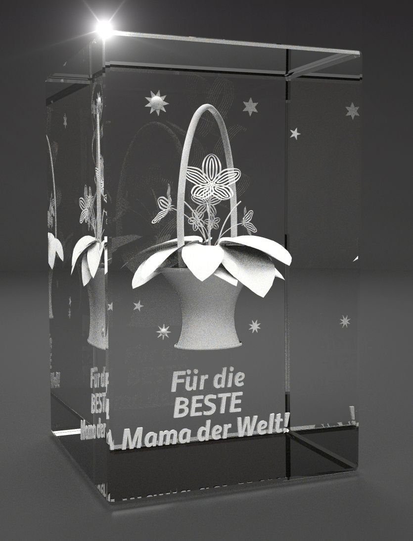 Dekofigur 3D Glasquader I Blumentopf - günstig online kaufen