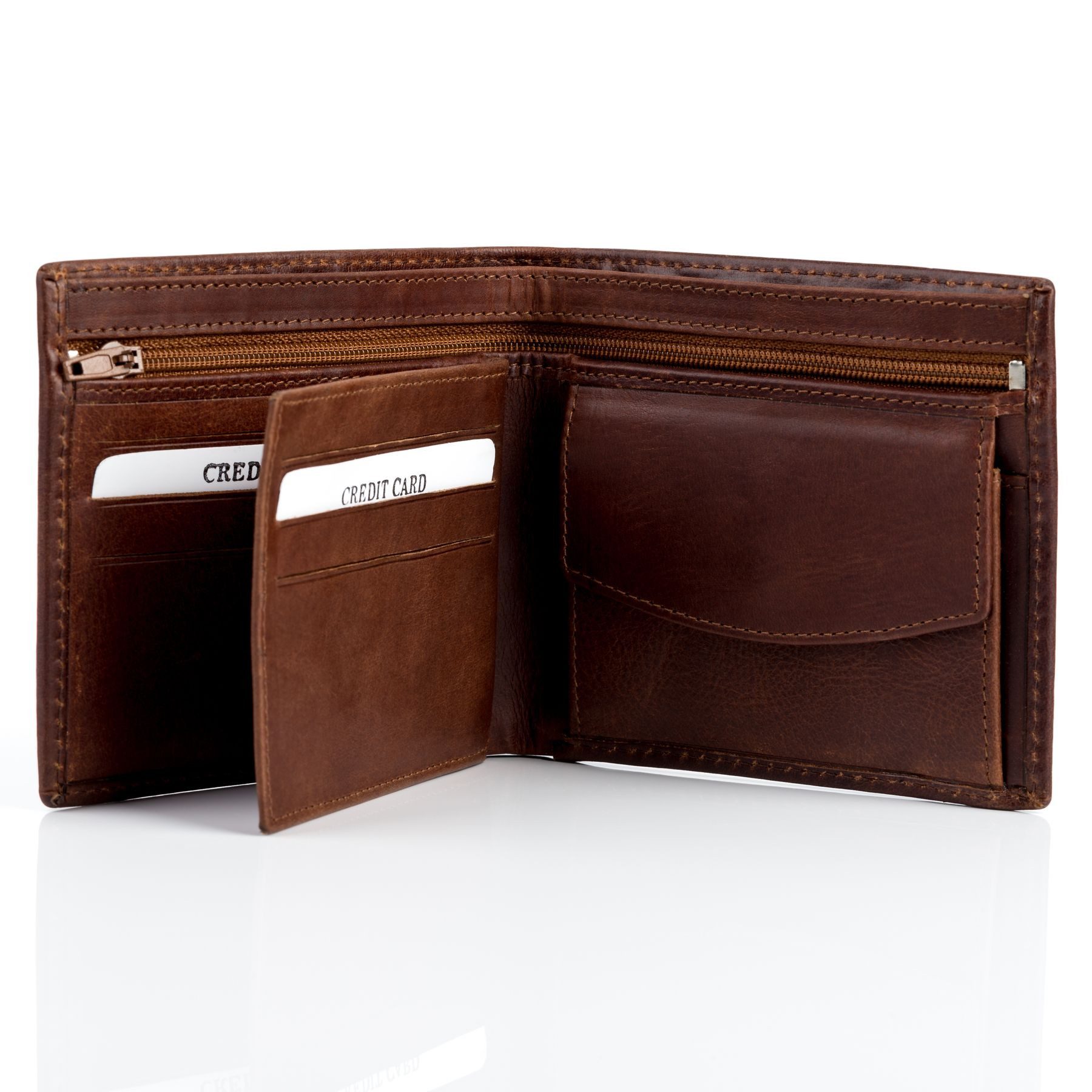 BACCINI Geldbörse echt Leder Geldbeutel handgefertigt Portemonnaie, Portemonnaie Echtleder für Herren, Wallet, Brieftasche vintage braun