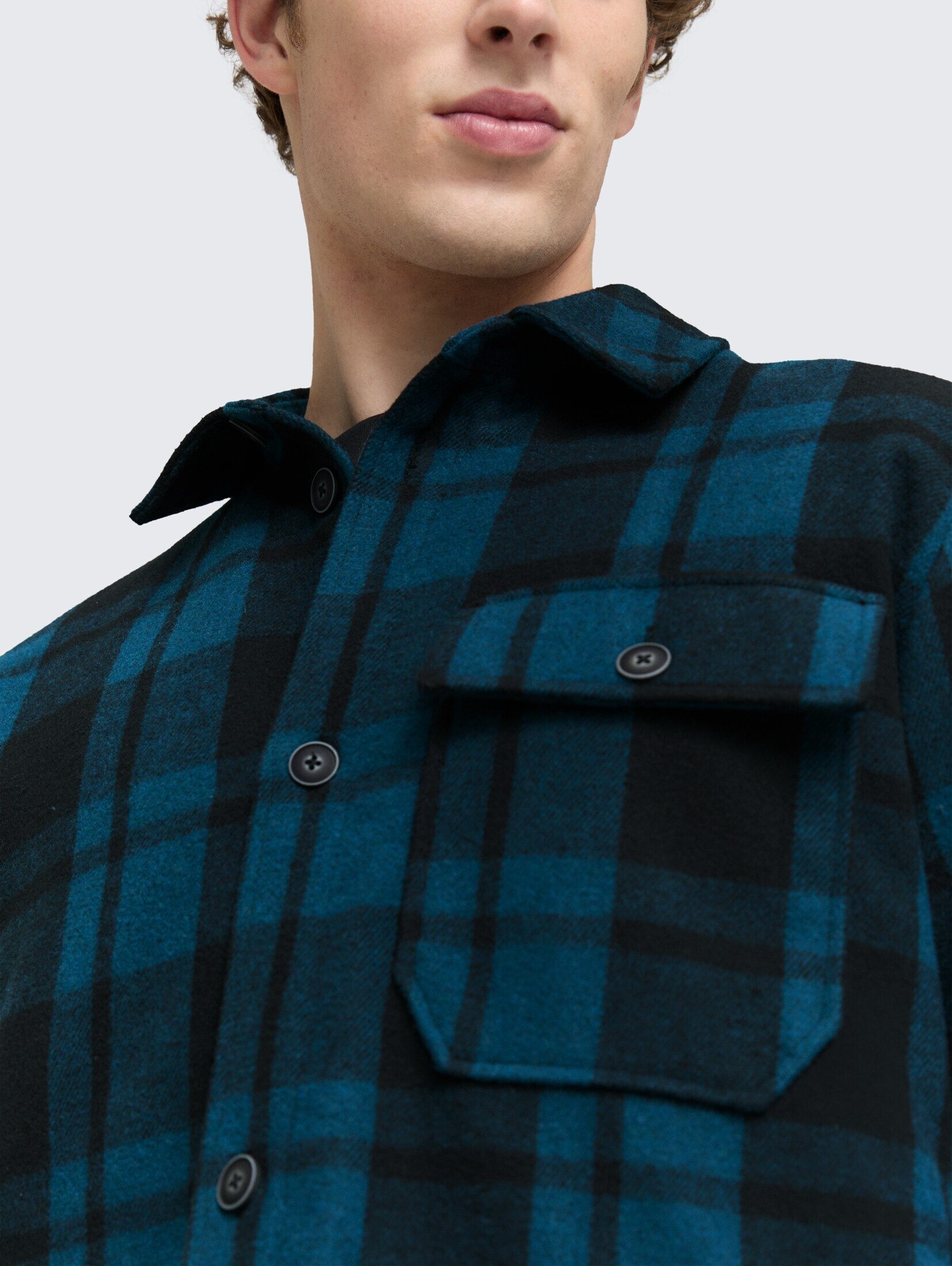 TOM TAILOR Denim Winterjacke Jacken Overshirt Jacke in Woll-Optik