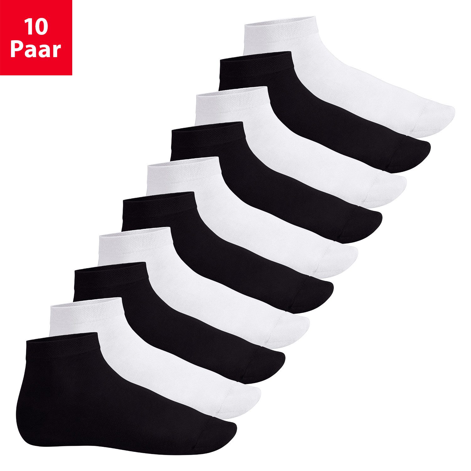Footstar Kurzsocken EVERYDAY! 10 Paar Quarter Socken Kurzsocken Kurze Baumwoll Socken