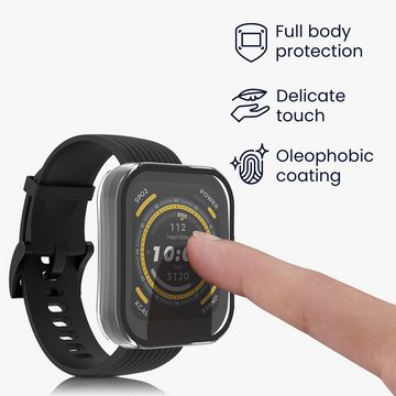 kwmobile Smartwatch-Hülle 2x Hülle für Huami Amazfit Bip 5, Fullbody Fitnesstracker Glas Cover Case Schutzhülle Set