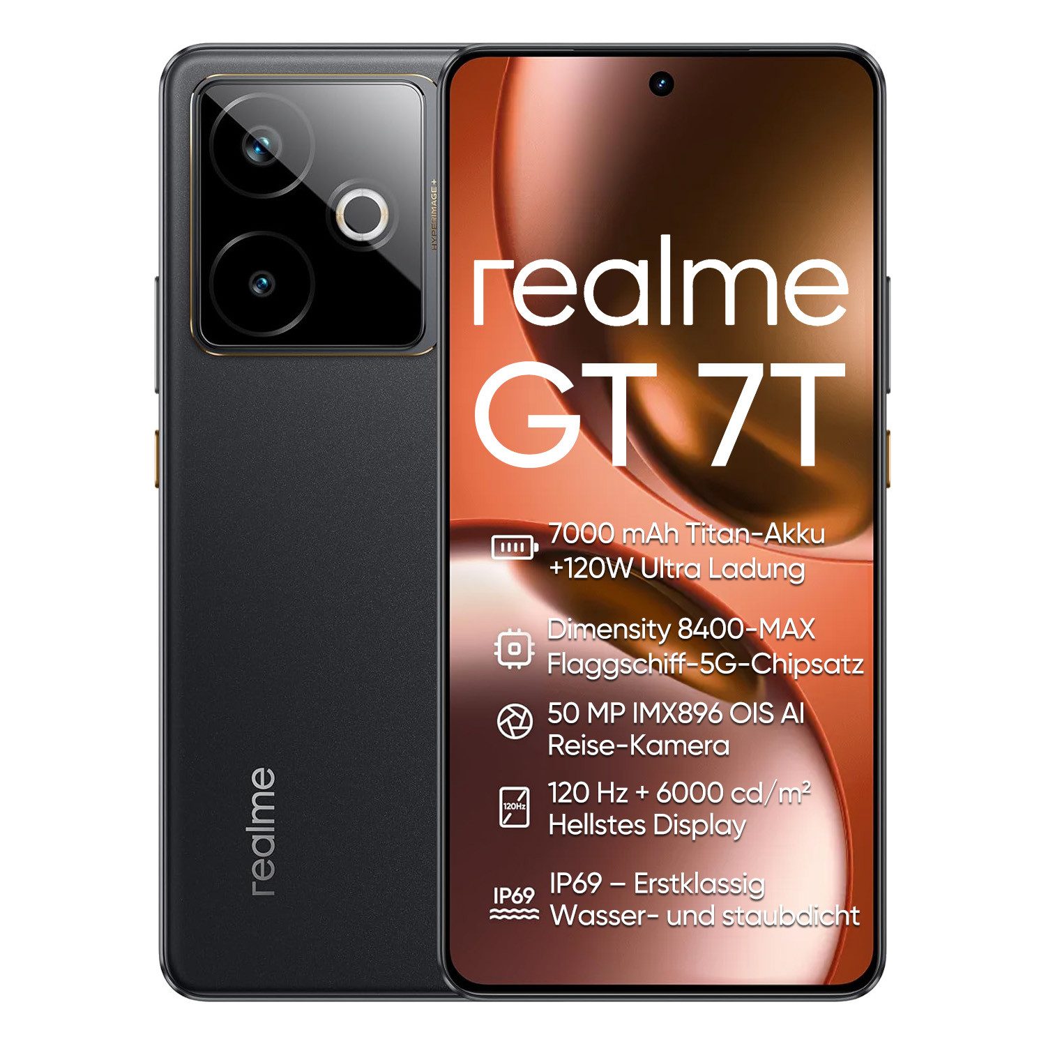 realme GT 7T 5G Dimensity 8400-MAX Chip, Android Handy, 360˚ NFC Smartphone