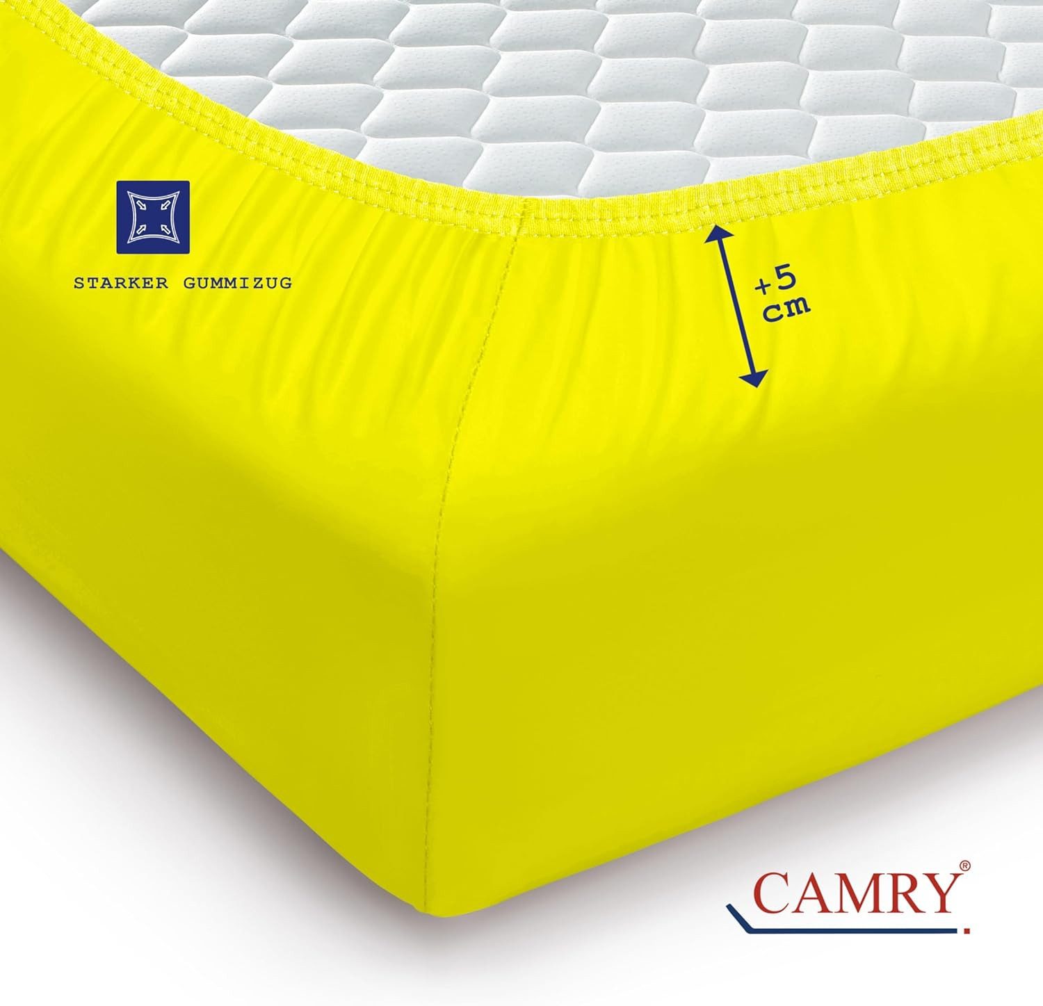 Camry Spannbettlaken CLASSIC Jersey 100% Baumwolle Spannbetttuch atmungsaktiv Gummizug, Jersey Baumwolle, Gummizug: rundum, 100% Baumwolle, alle Matratzenhöhen, – Bild 4 von 5