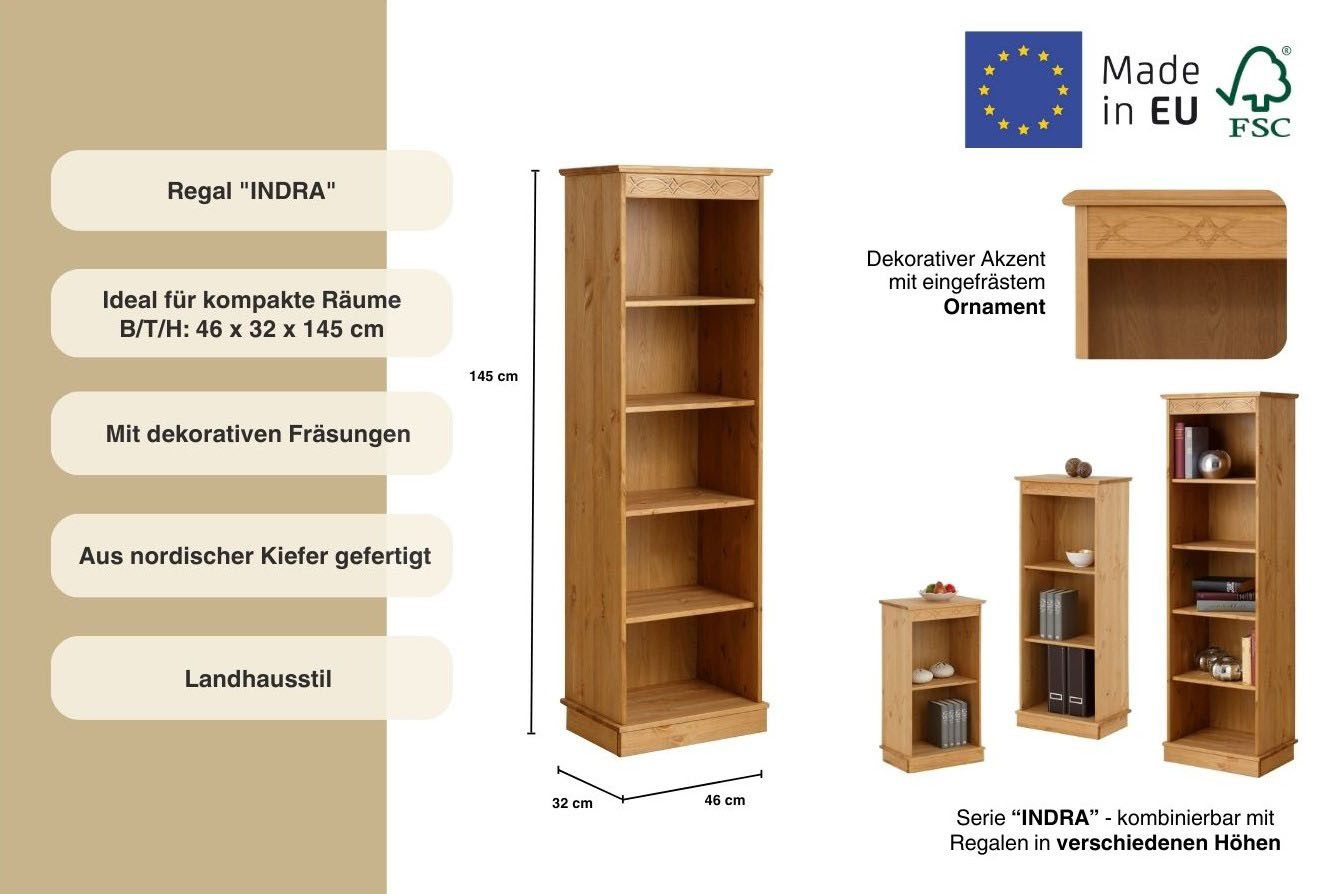 OTTO home Standregal Indra, Höhe 145 cm