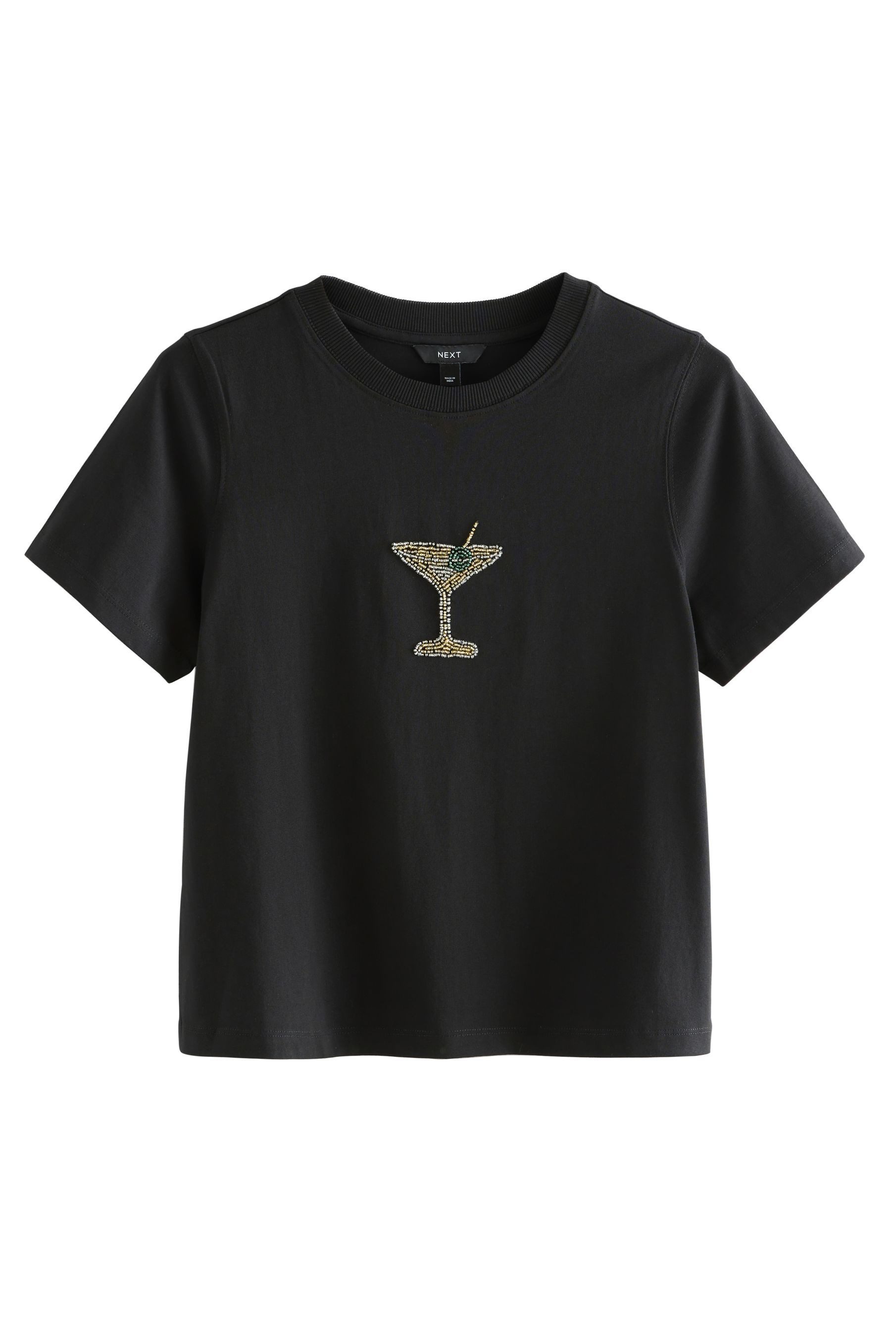 Next T-Shirt Kurzarm-T-Shirt mit Rundhals und Verzierung (1-tlg) günstig online kaufen