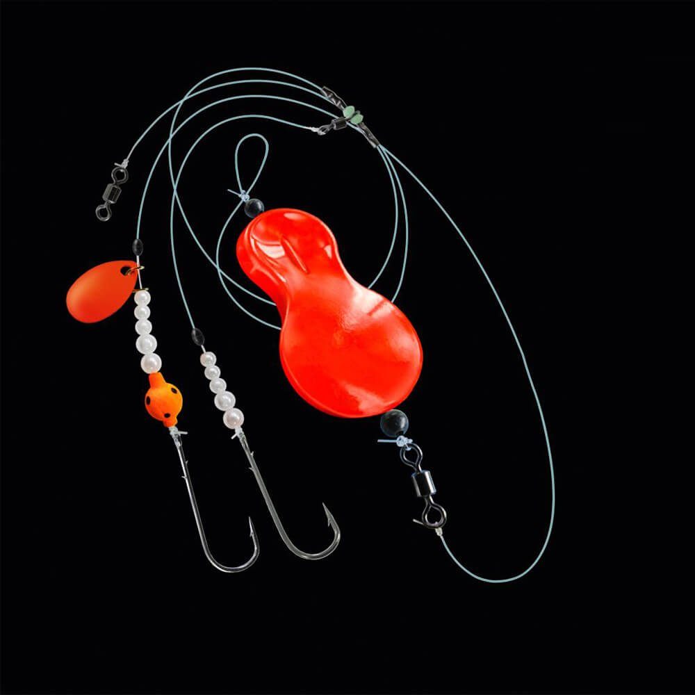 Vorfachschnur Jenzi Inline-Buttlöffel montiert 110cm UV Orange